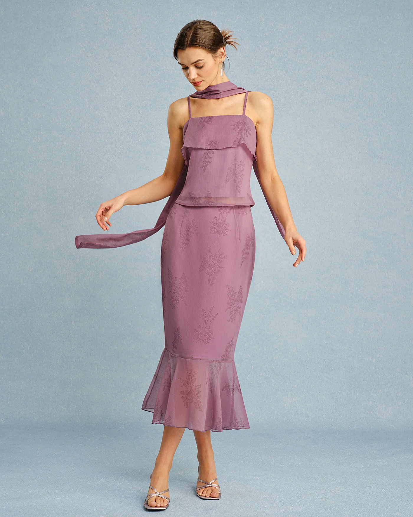 Purple Square Neck Tie Cami Top - Image 5