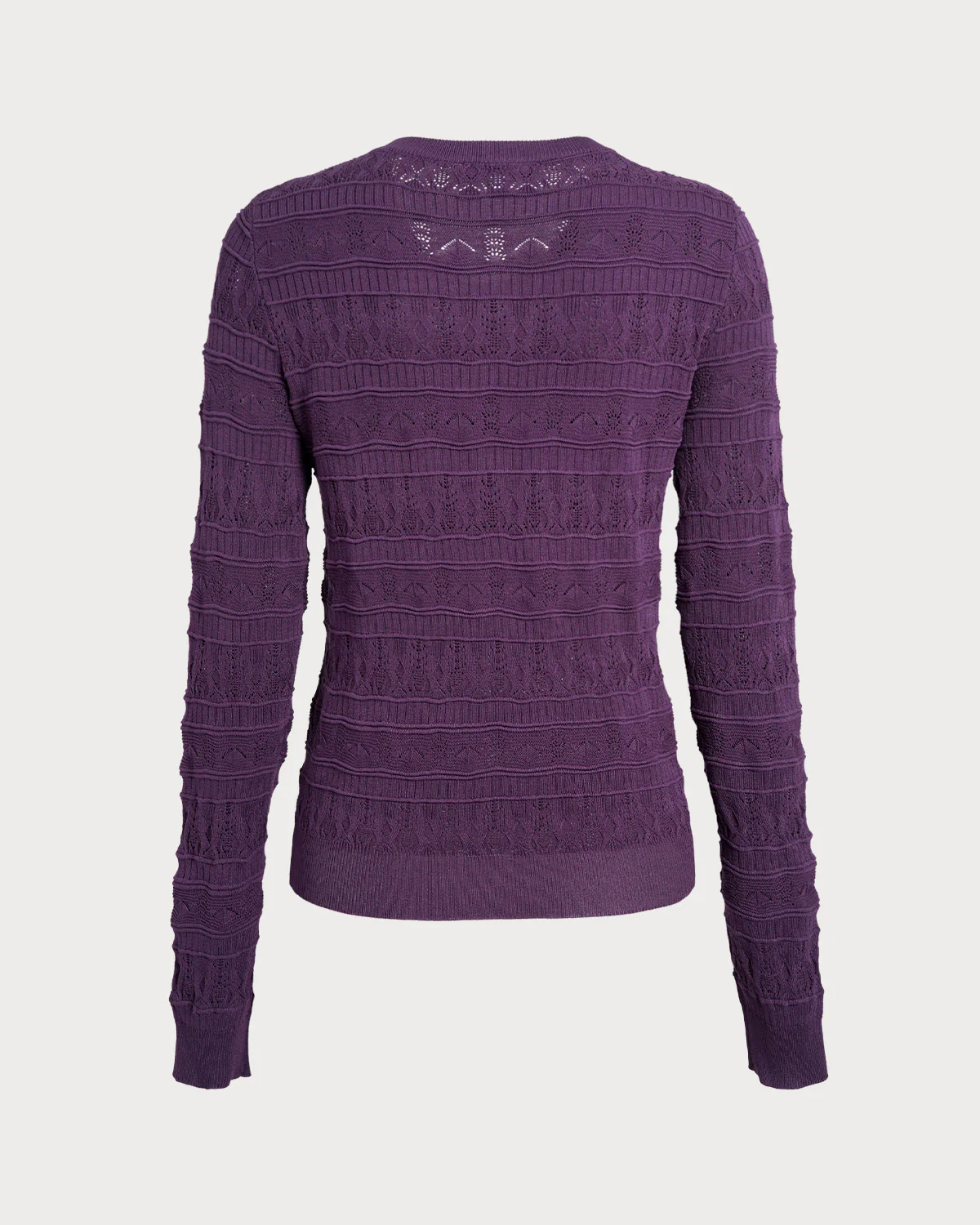 Purple Textured Slim Knit Tee - Image 9