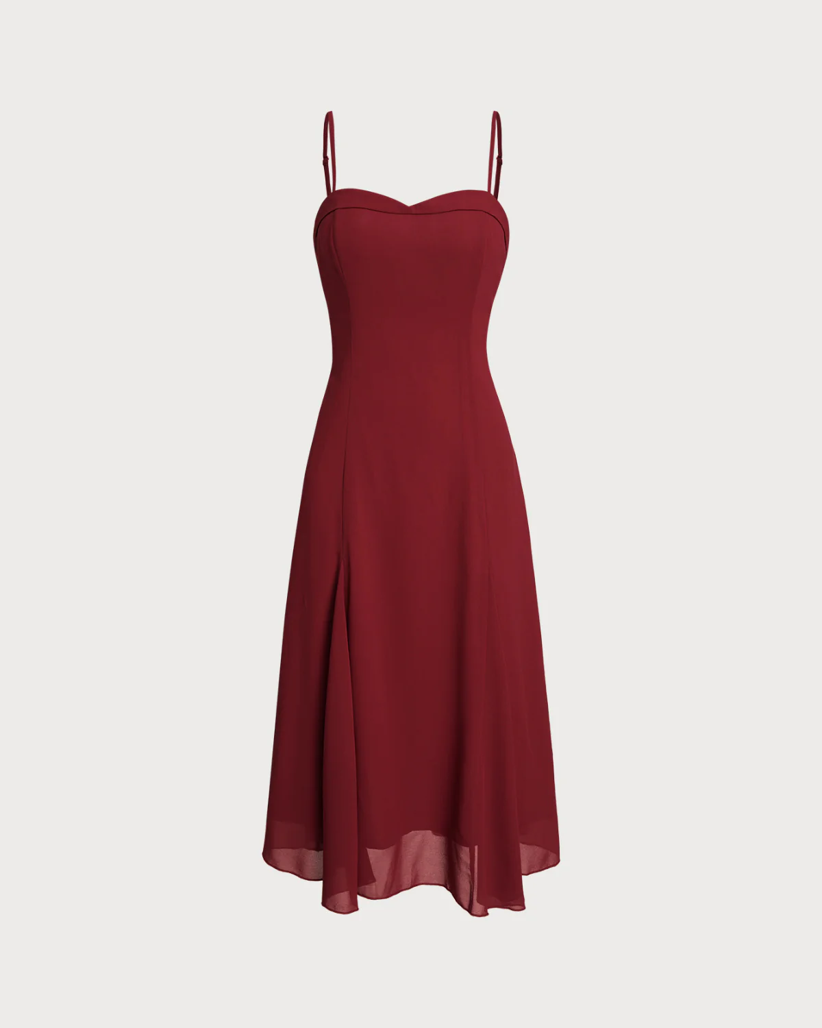 Red A-Line Corset Slip Midi Dress - Image 7