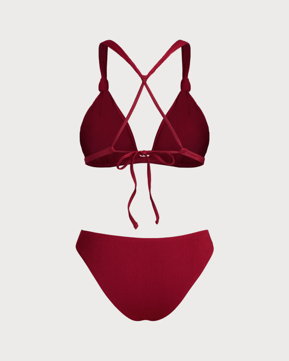 Red Bralette Ruched Bikini Set - Image 3