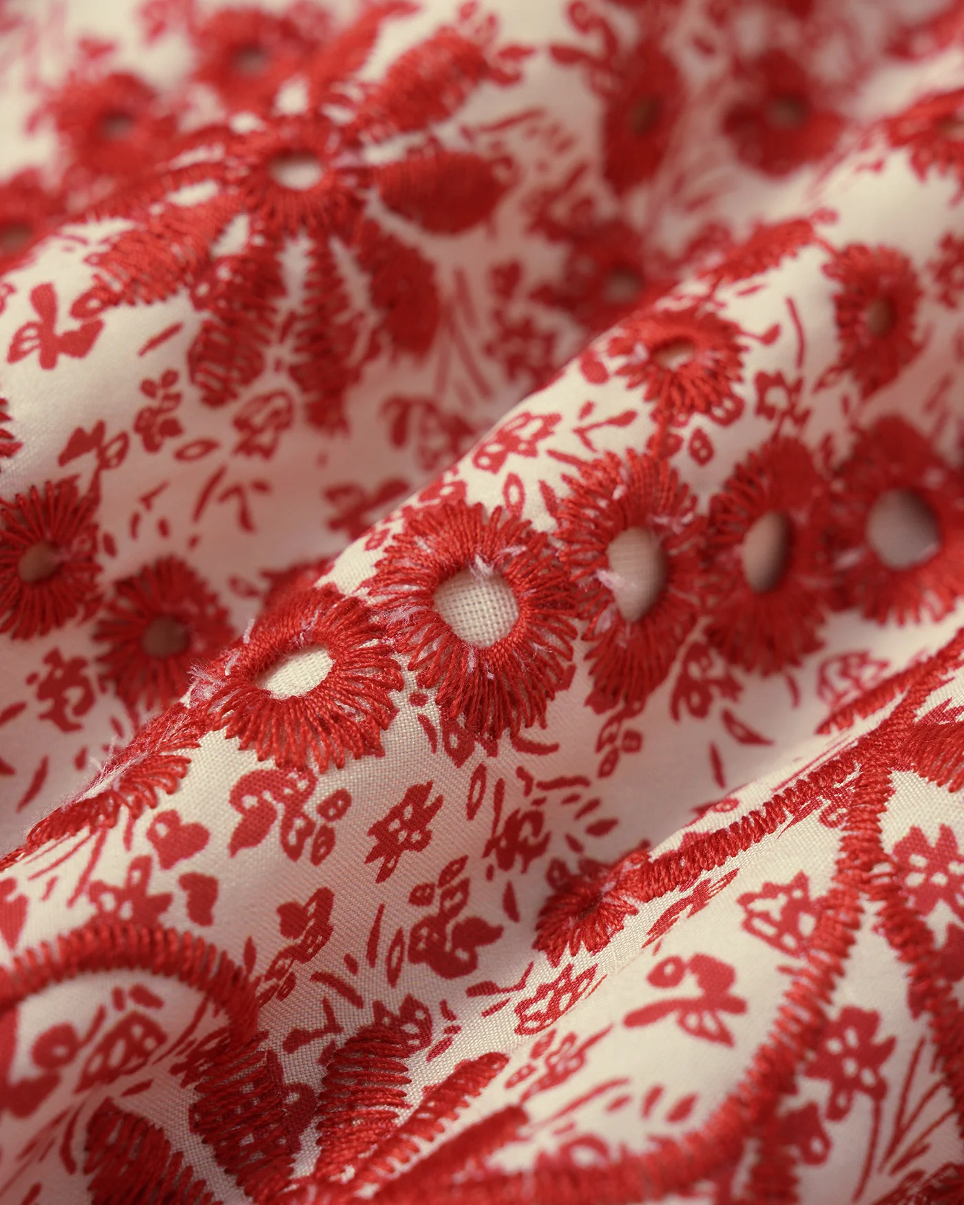 Red Floral Ruched Midi Skirt - Image 6