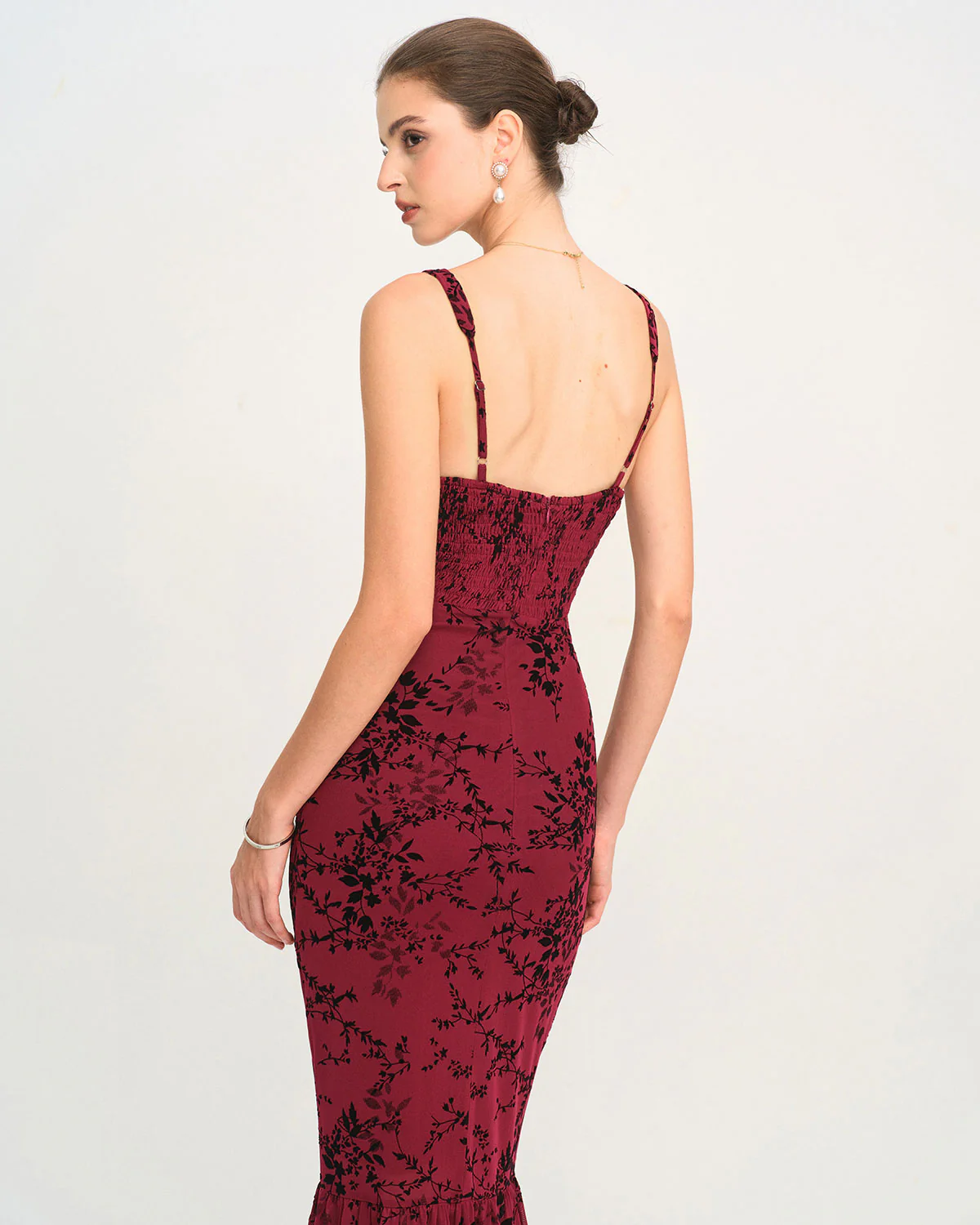 Red Floral Sleeveless Maxi Dress - Image 5