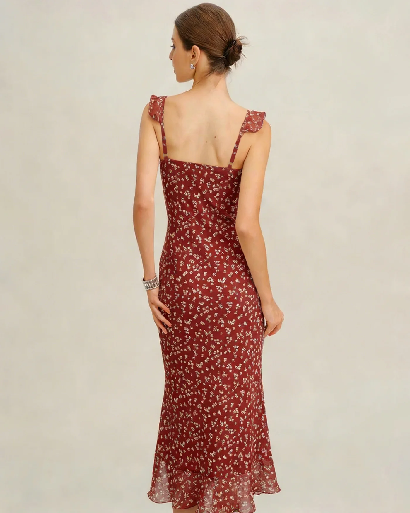 Red Floral Slip Maxi Dress - Image 2