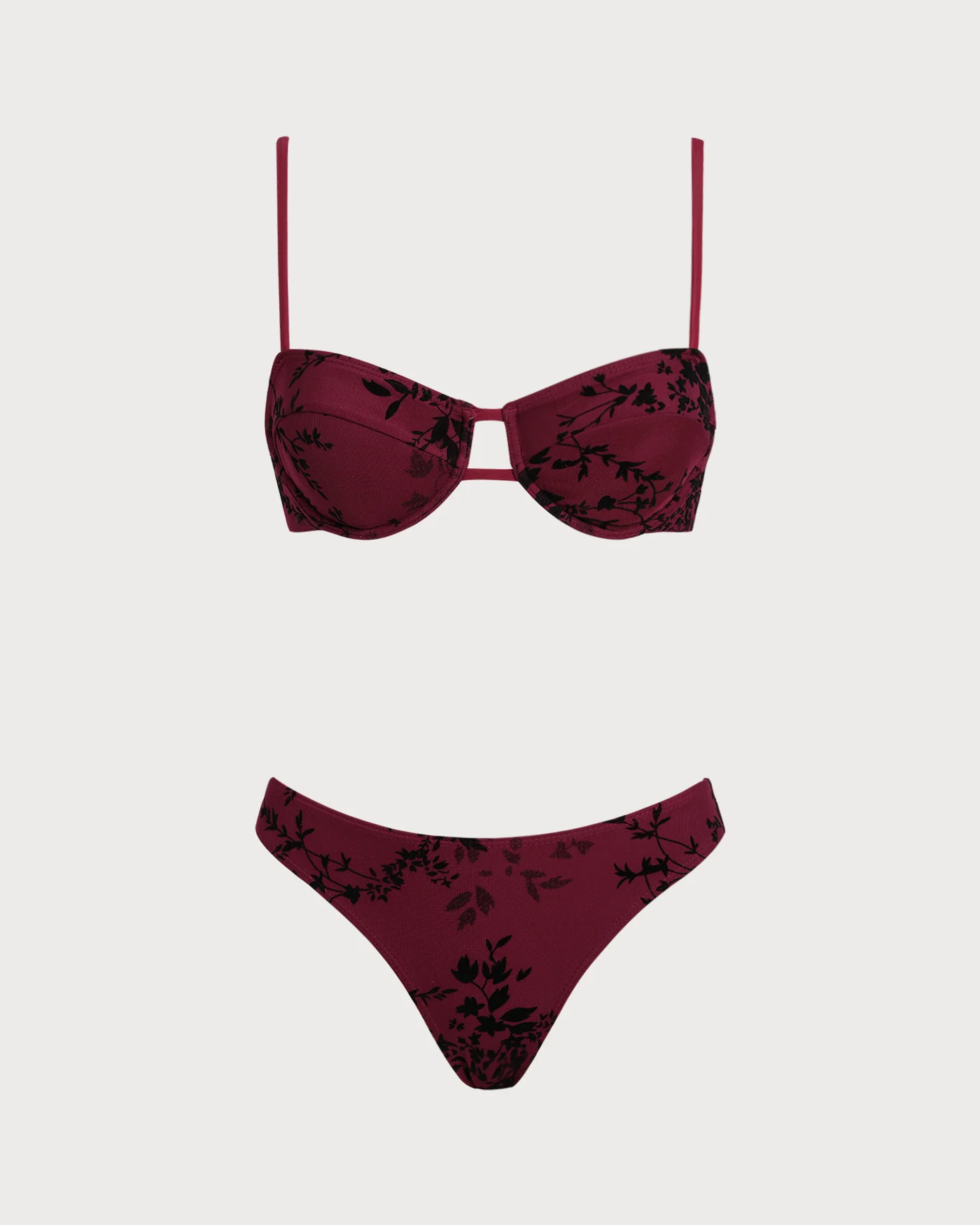 Red Floral Underwire Bikini Set - Image 9