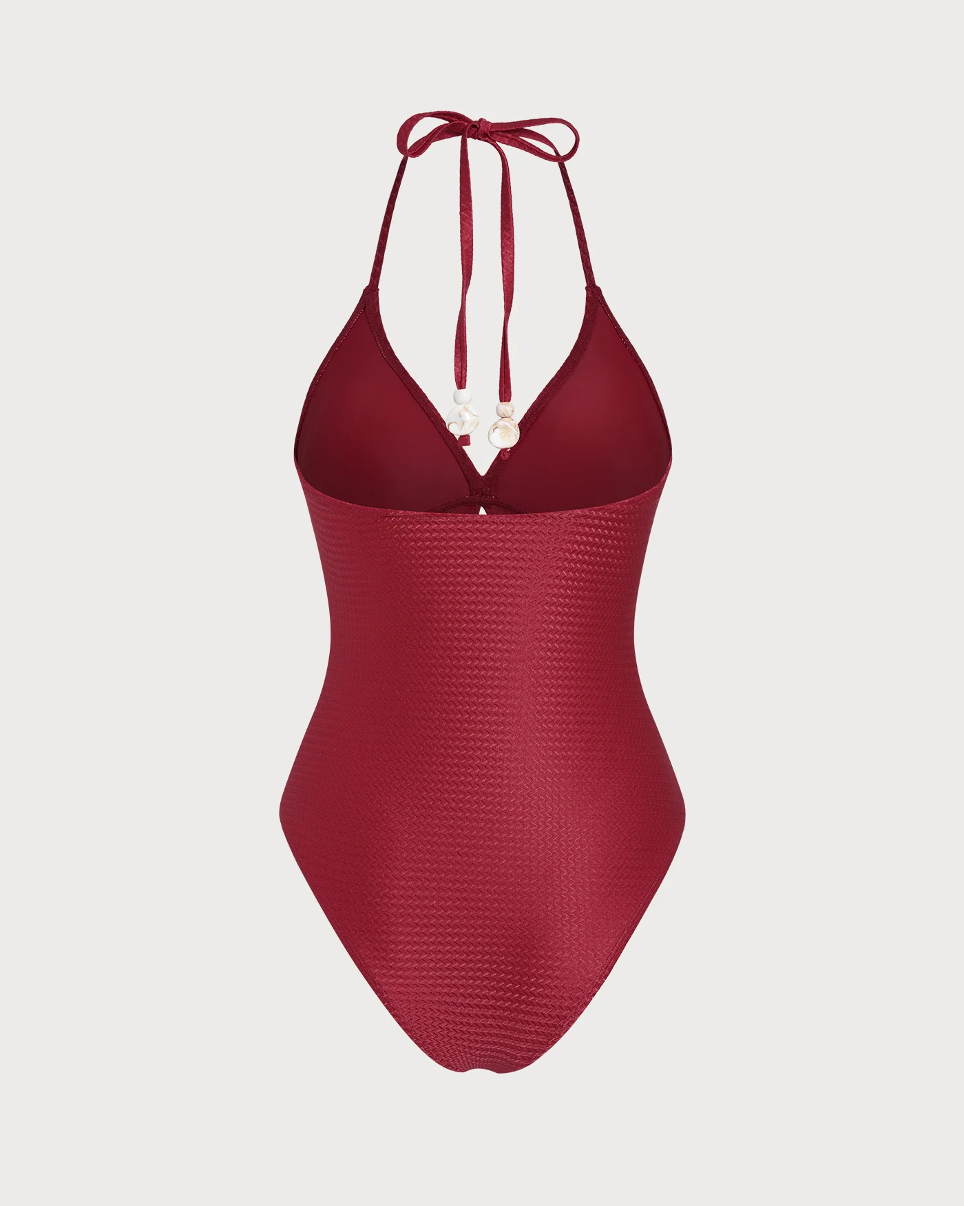Red Halter Bralette One Piece Swimwear - Image 4