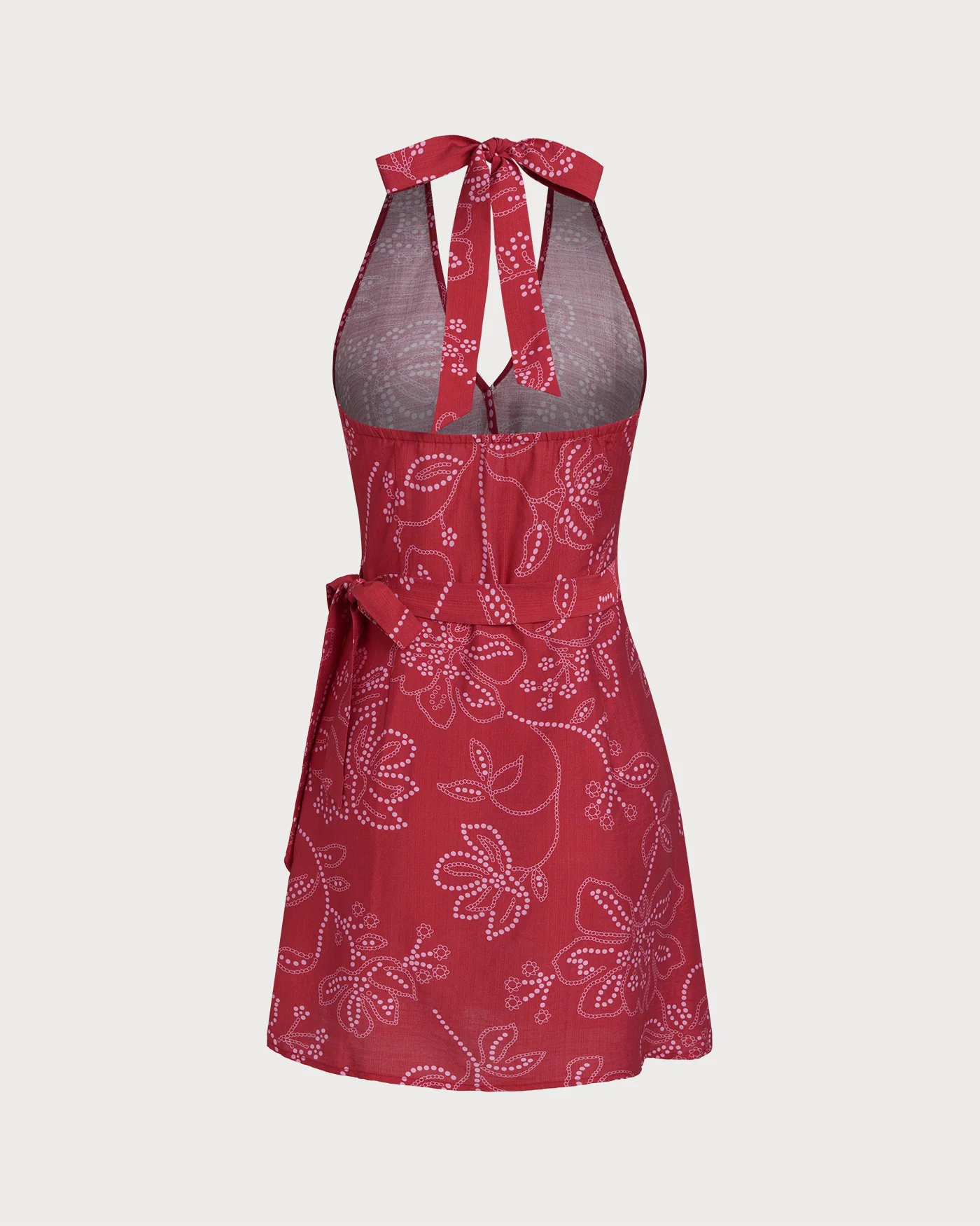 Red Halter Neck Beach Dress - Image 2