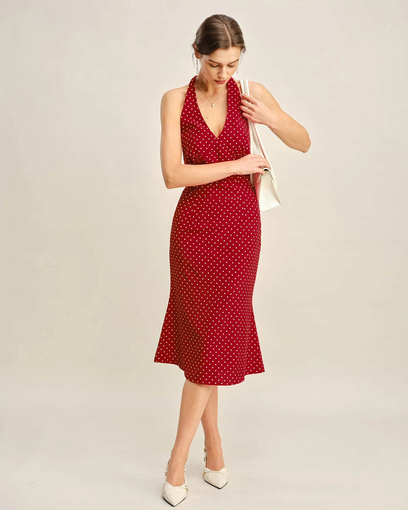 Red Halter Polka Dot Cami Top - Image 2