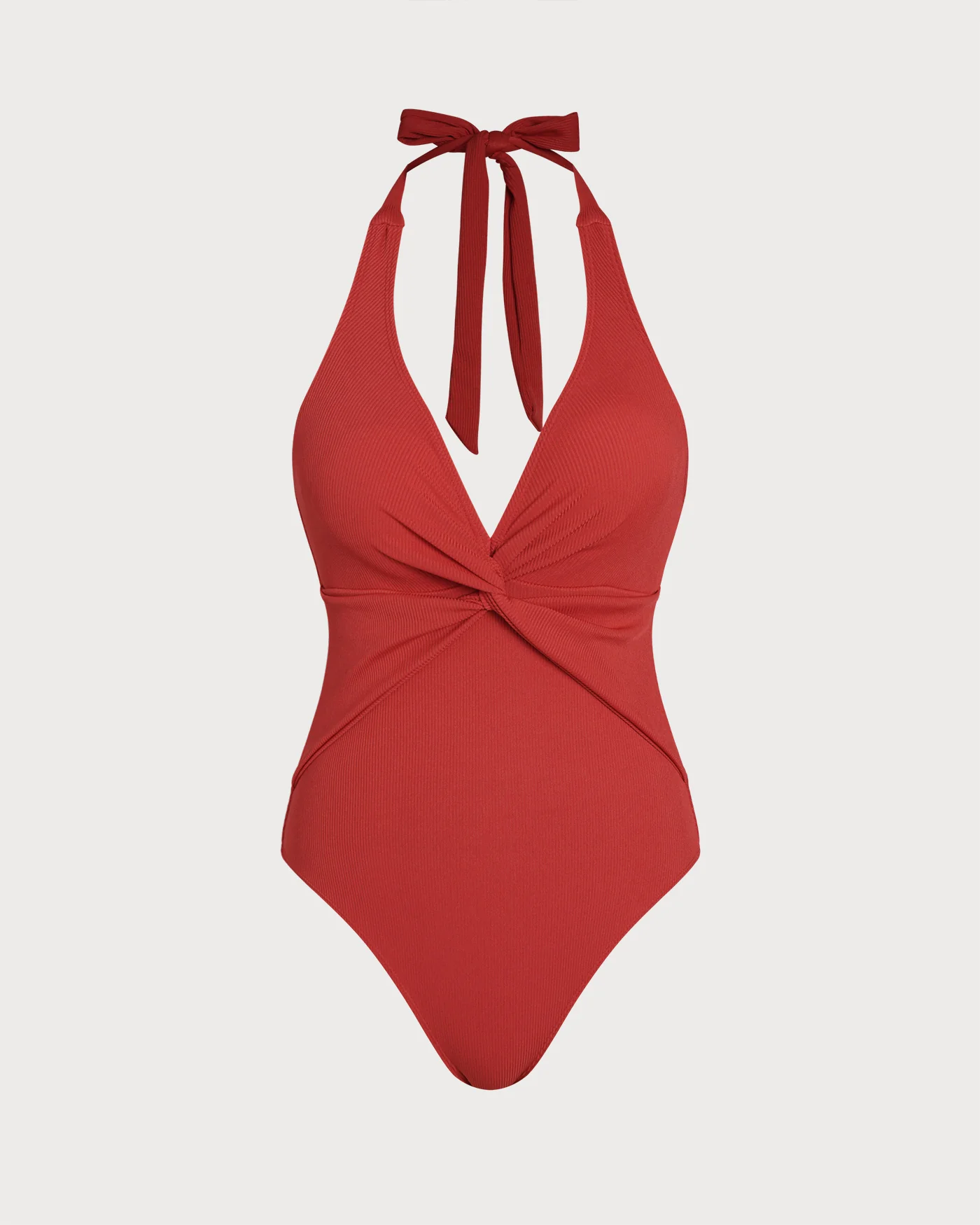 Red Halter Triangle One Piece Swimwear - Image 2