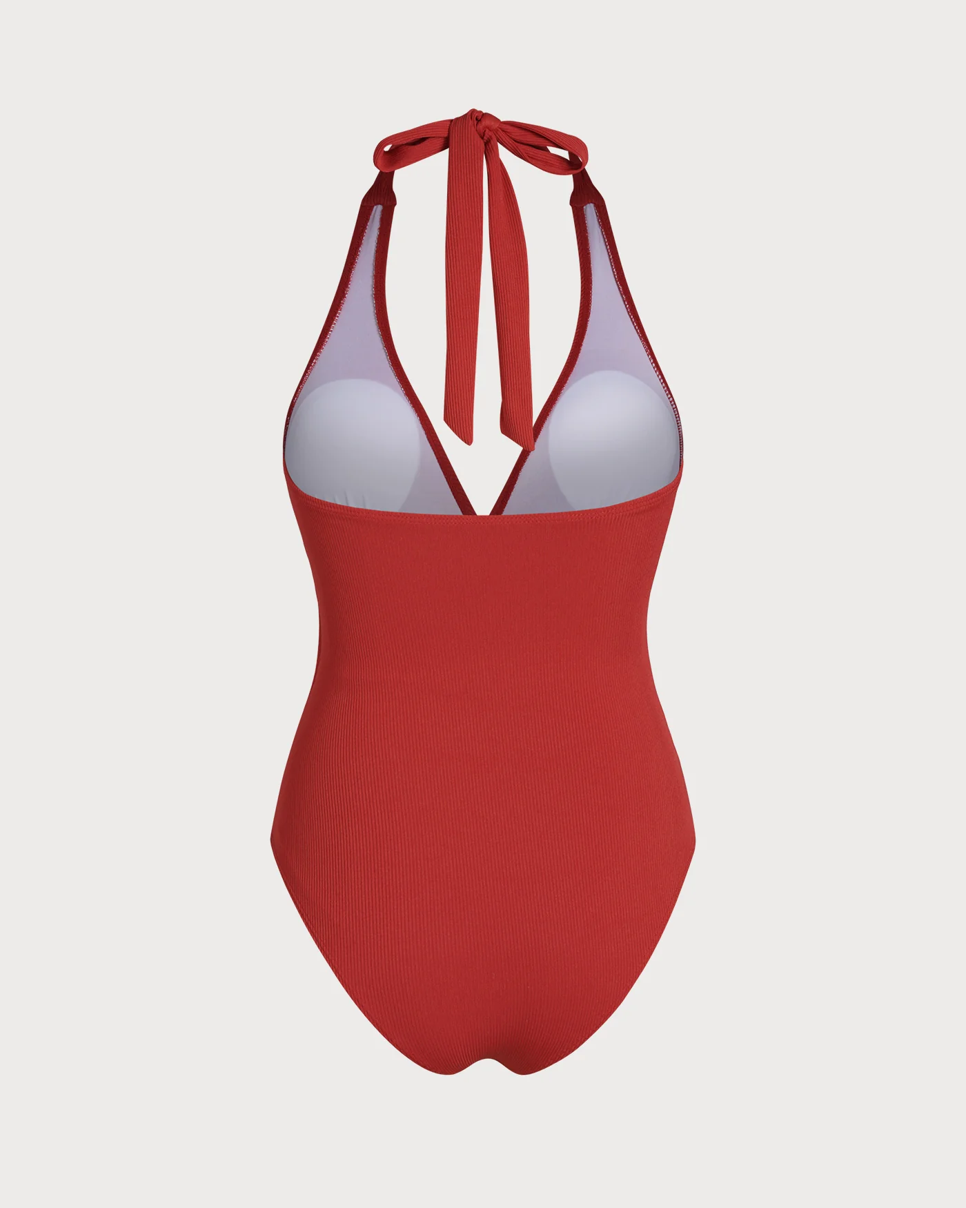 Red Halter Triangle One Piece Swimwear - Image 3