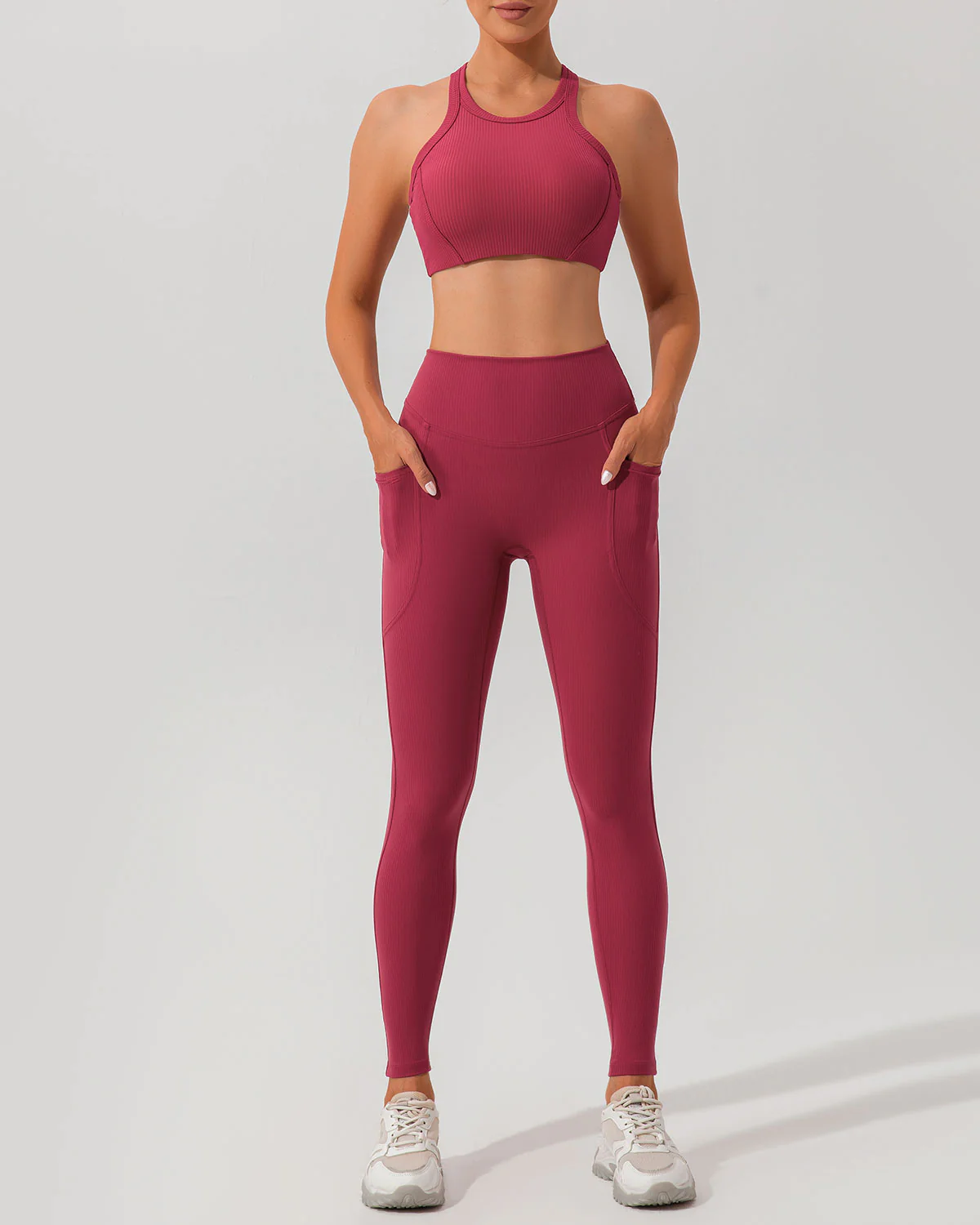 Red I-back Yoga Tank Top - Image 3