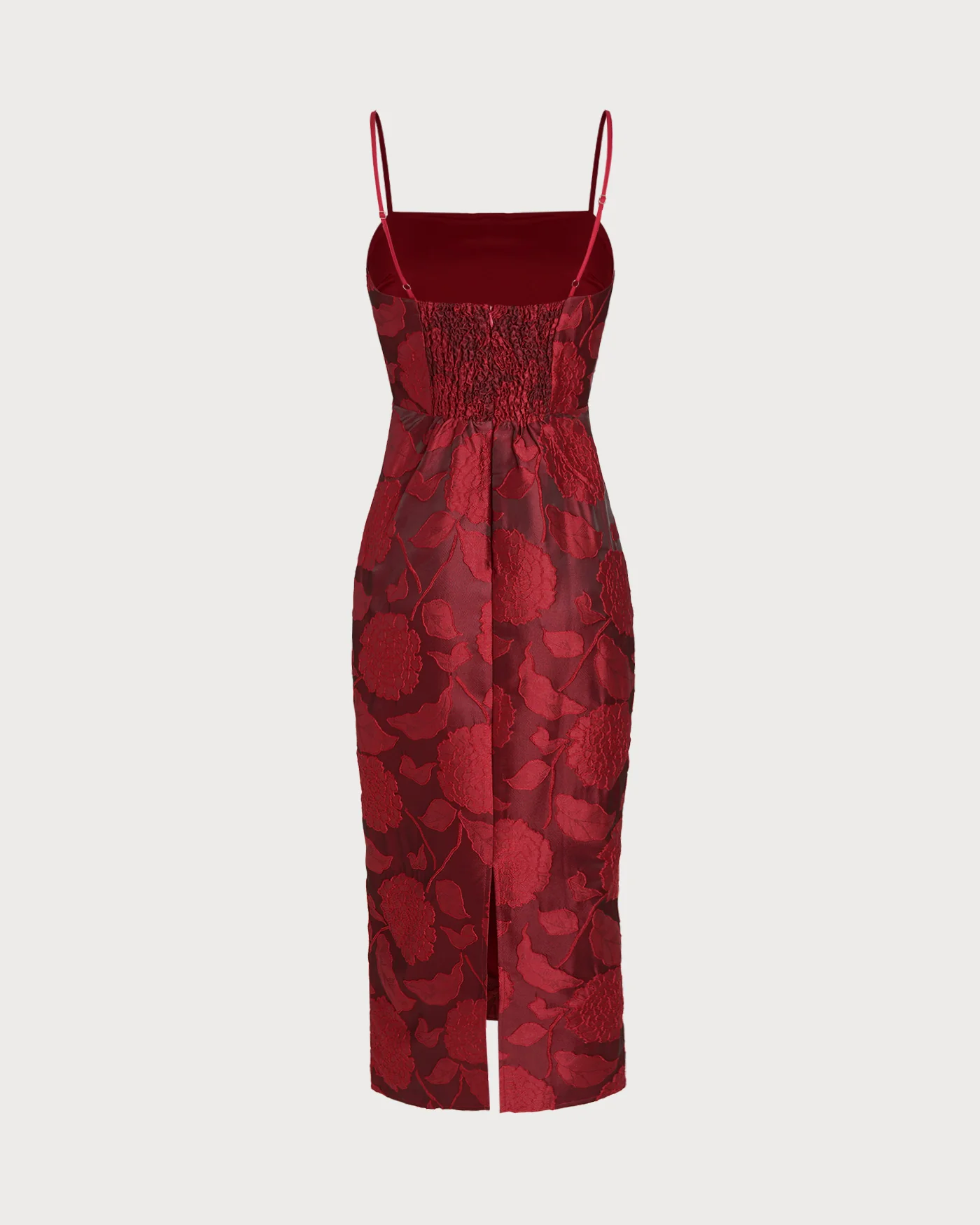 Red Jacquard Maxi Dress - Image 9