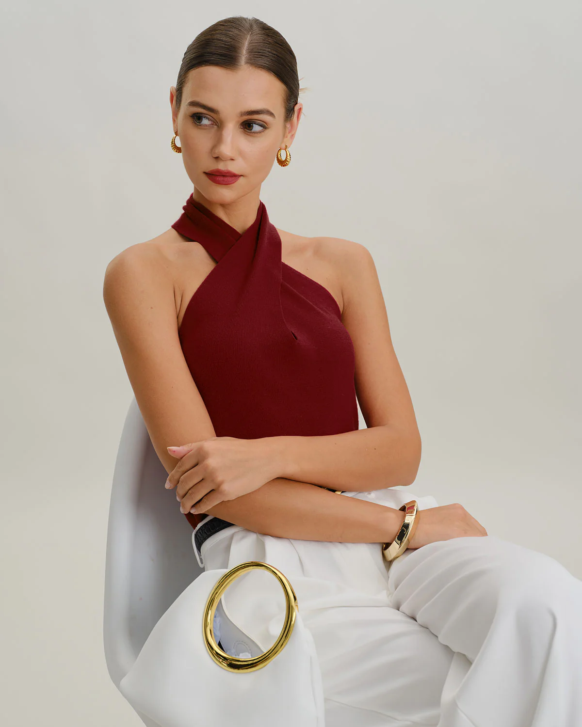 Red Knit Halter Vest - Image 3