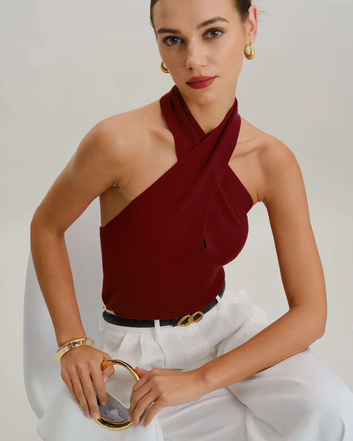 Red Knit Halter Vest - Image 4