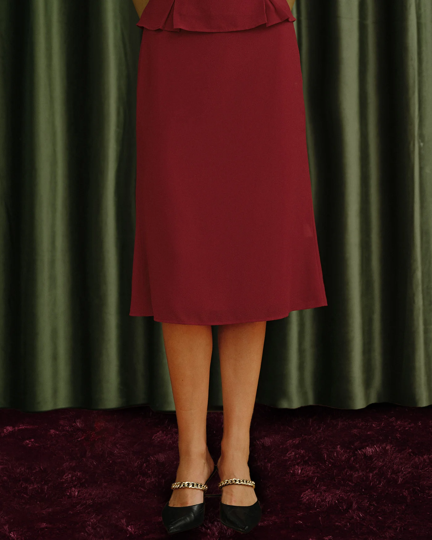 Red Mermaid Chiffon Skirt - Image 4