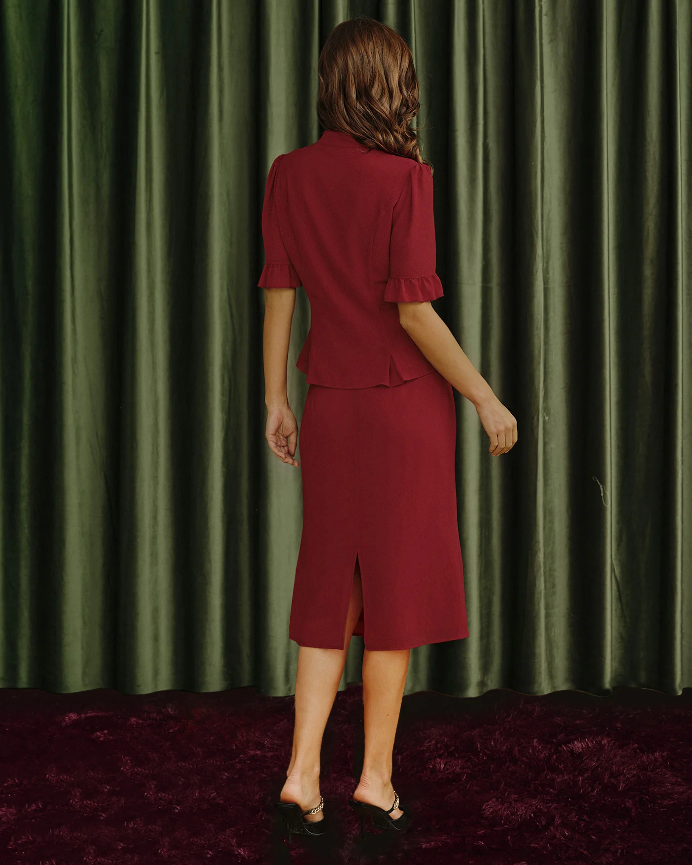 Red Mermaid Chiffon Skirt - Image 5