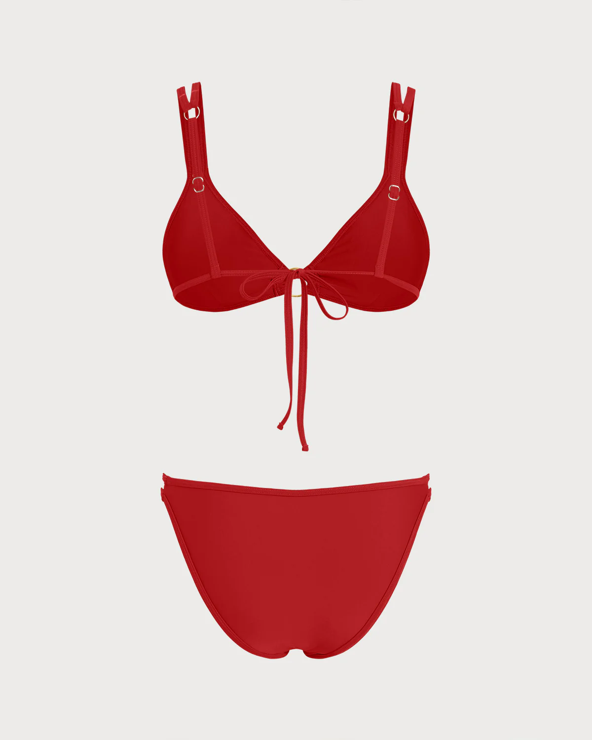 Red O-Ring Triangle Bikini Set - Image 4