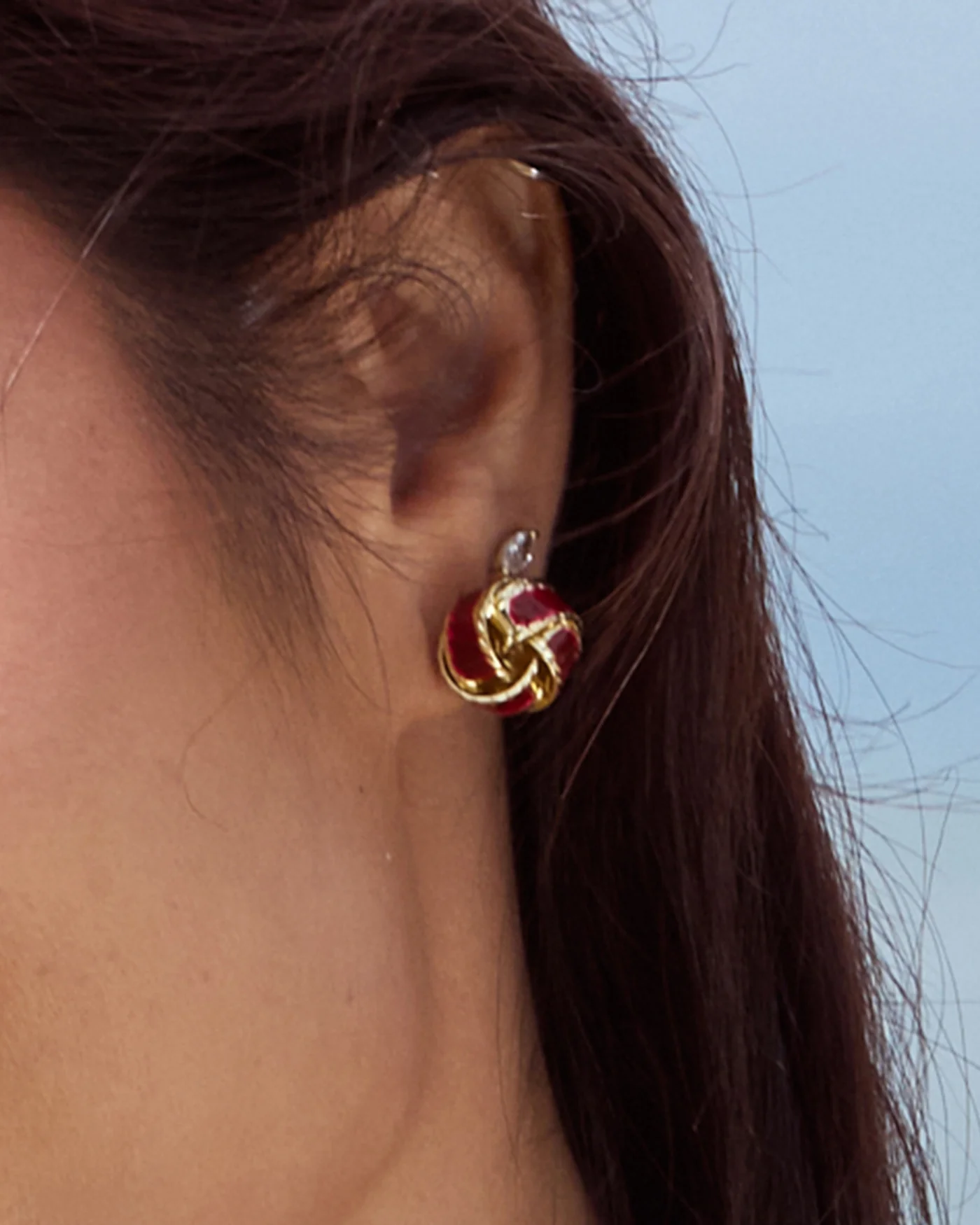 Red Openwork Earrings - Image 3