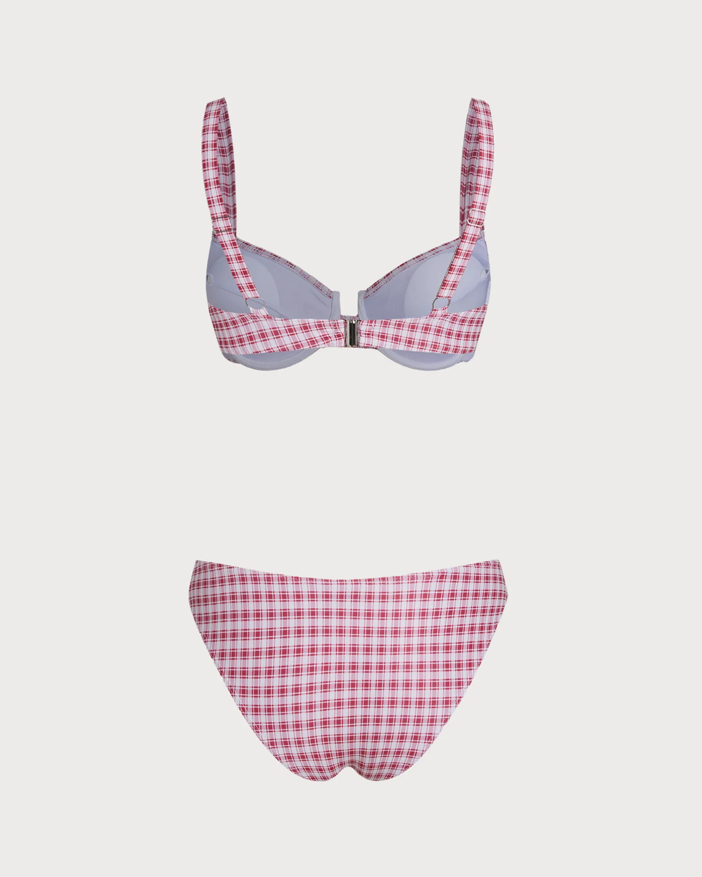 Red Plaid Underwire Bikini Set - Image 3