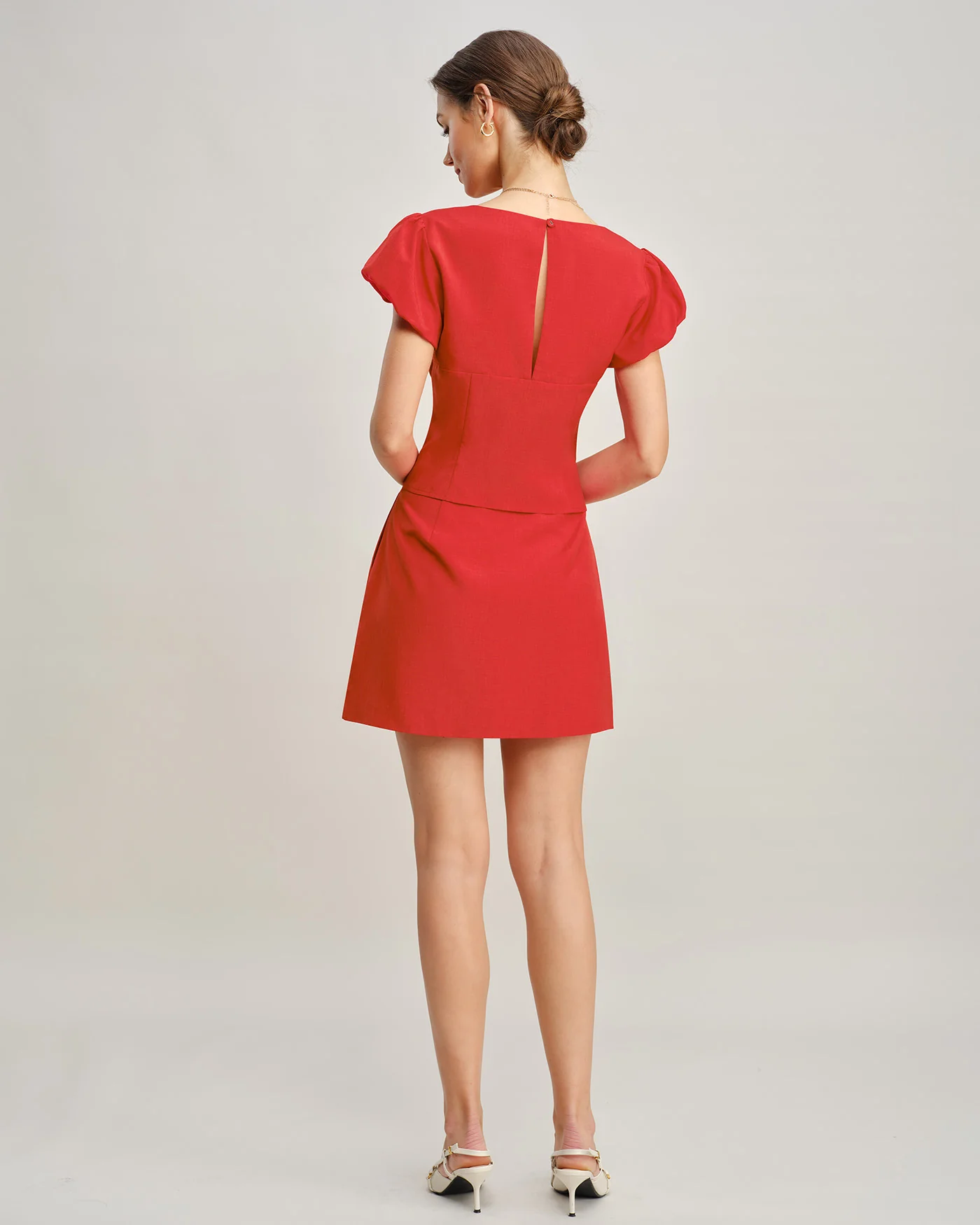 Red Pockets A-Line Mini Skirt - Image 5