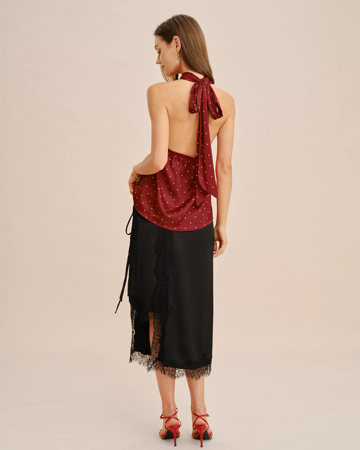 Red Polka Dot Halter Tank Top - Image 4