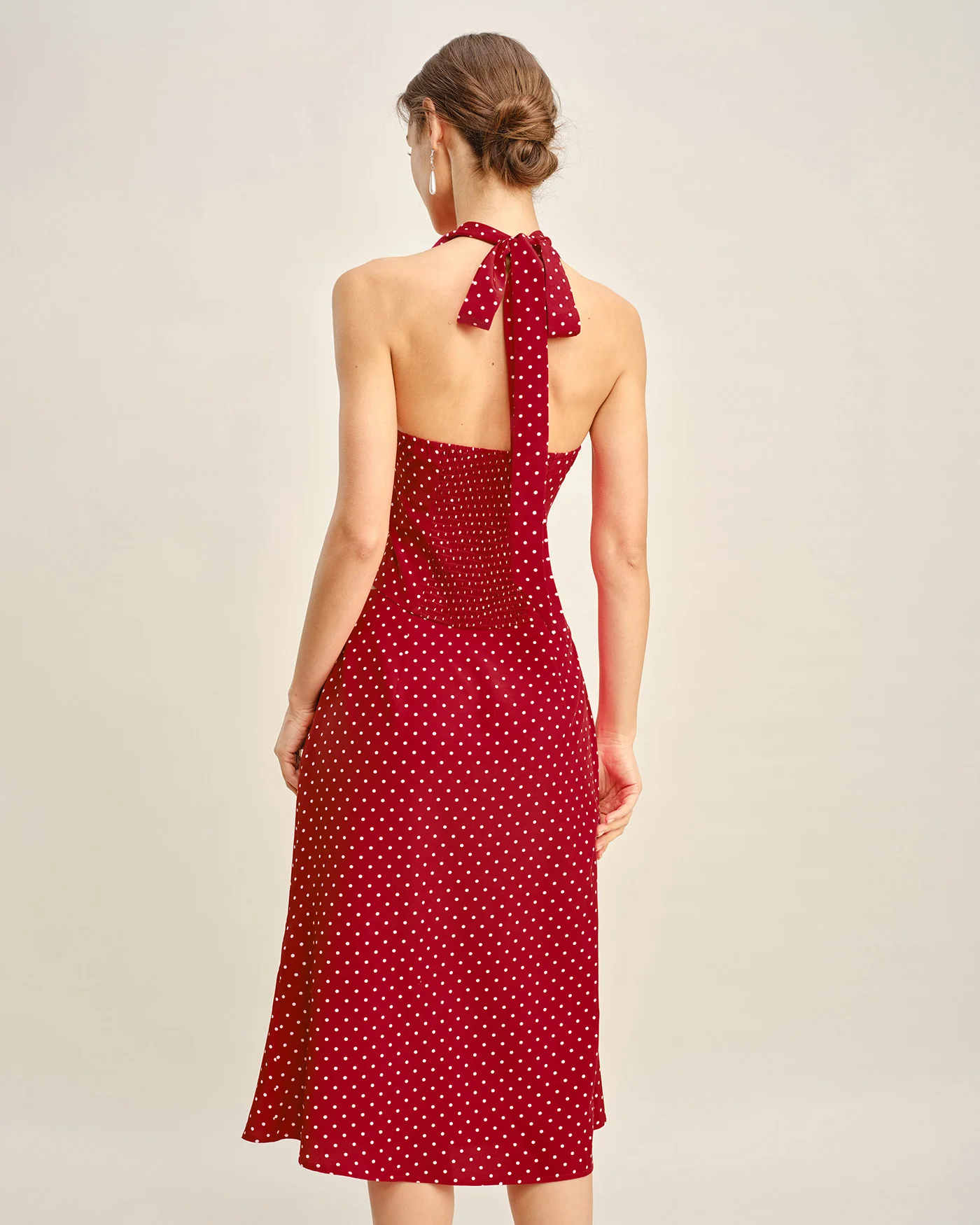 Red Polka Dot Mermaid Midi Skirt - Image 3