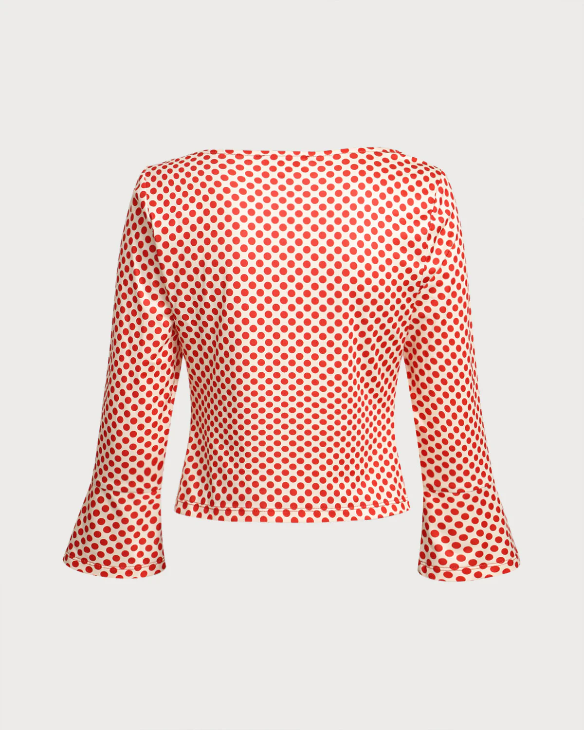 Red Polka Dot U-Neck Bell Sleeve Tee - Image 6