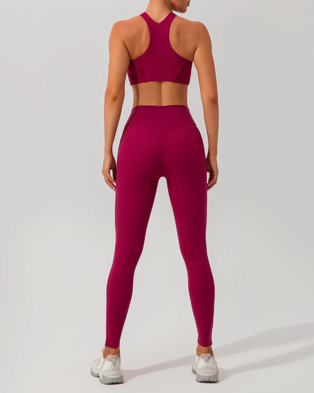 Red Quick-drying High Waisted Yoga Leggings - Image 5