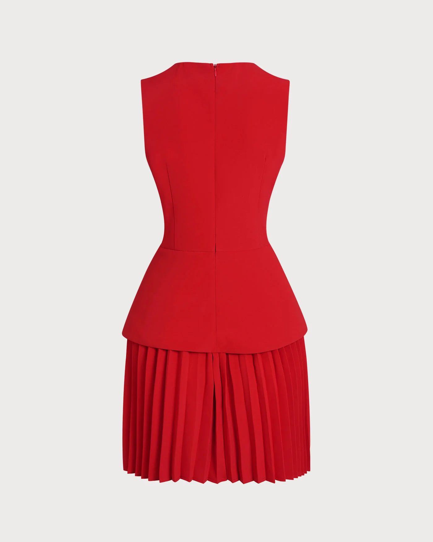 Red Ruched Mini Dress - Image 4