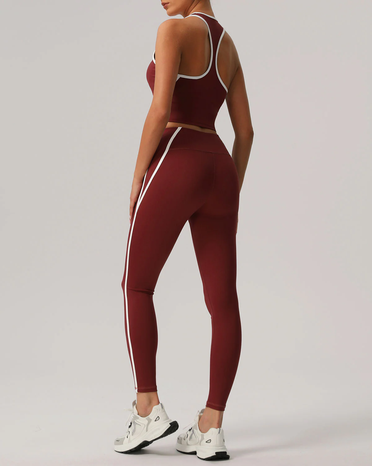 Red Scoop Neck Yoga Tank Top - Light Support - Image 4