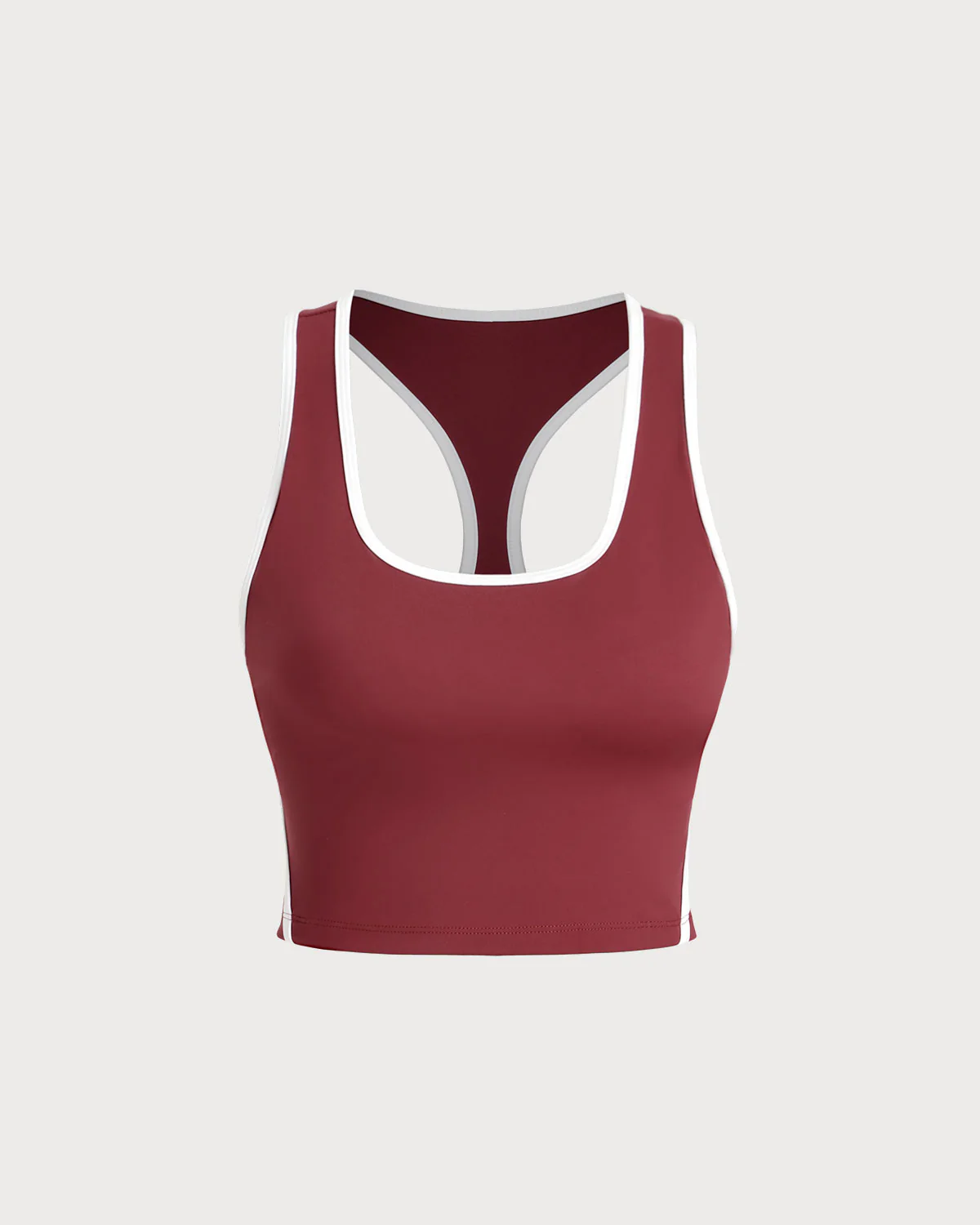 Red Scoop Neck Yoga Tank Top - Light Support - Image 5