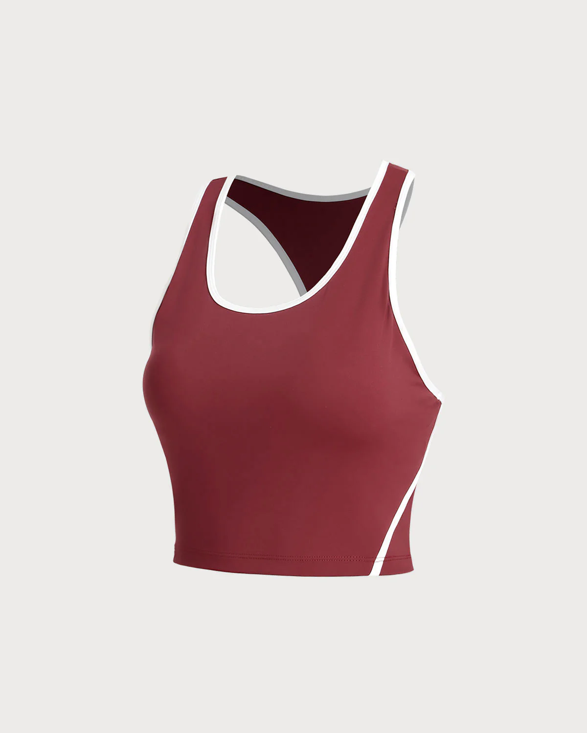 Red Scoop Neck Yoga Tank Top - Light Support - Image 6