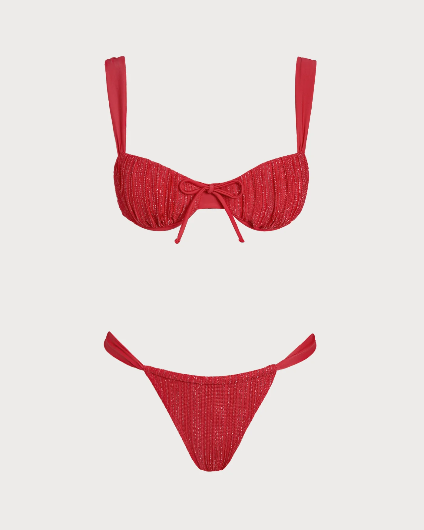 Red Sequins Underwire Bikini Set - Image 2