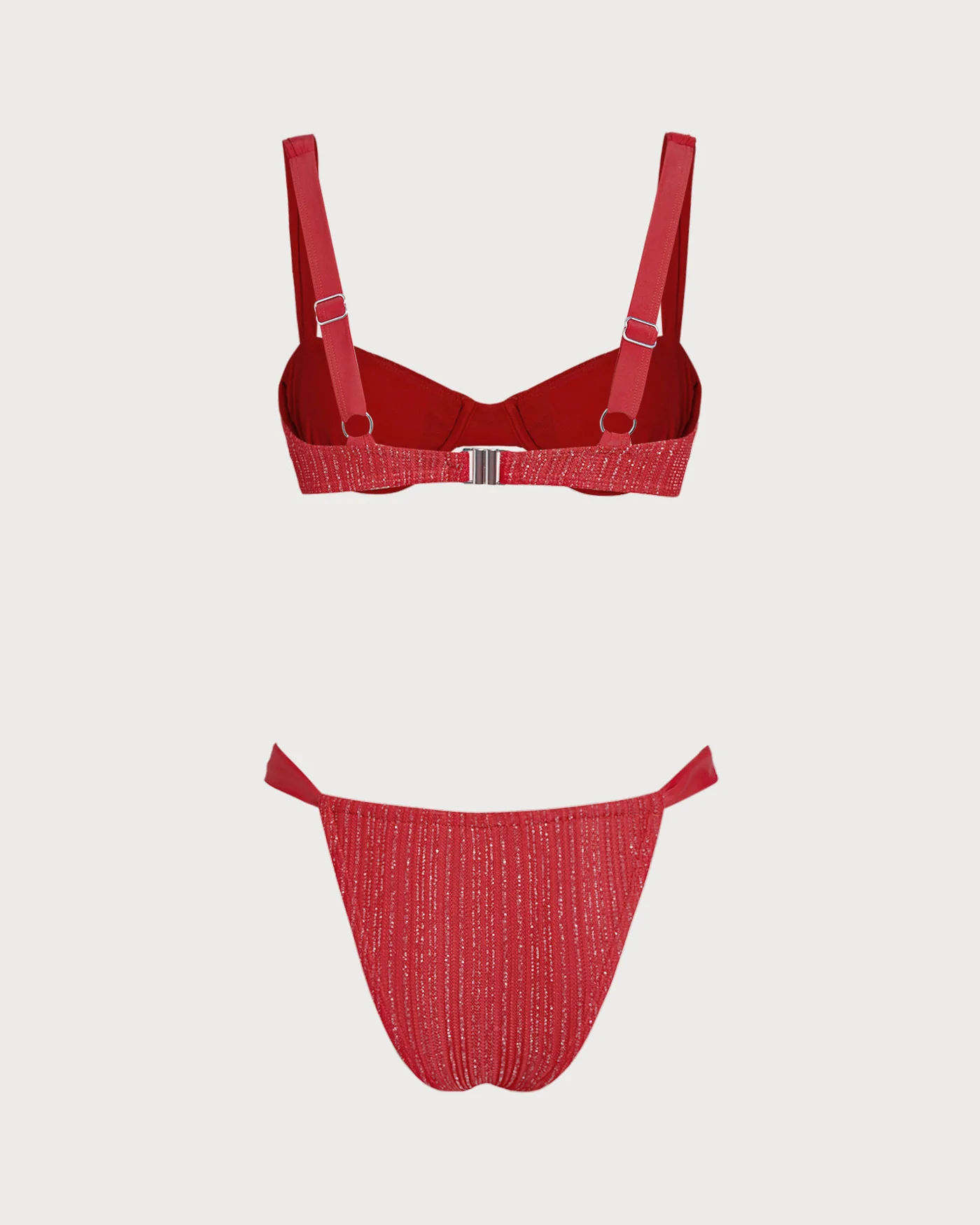 Red Sequins Underwire Bikini Set - Image 9