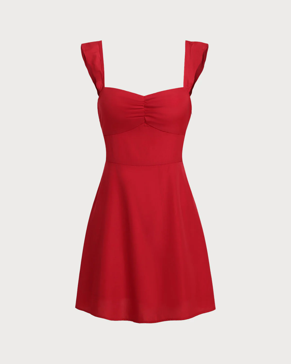 Red Sweetheart Neck Slip Mini Dress - Image 5