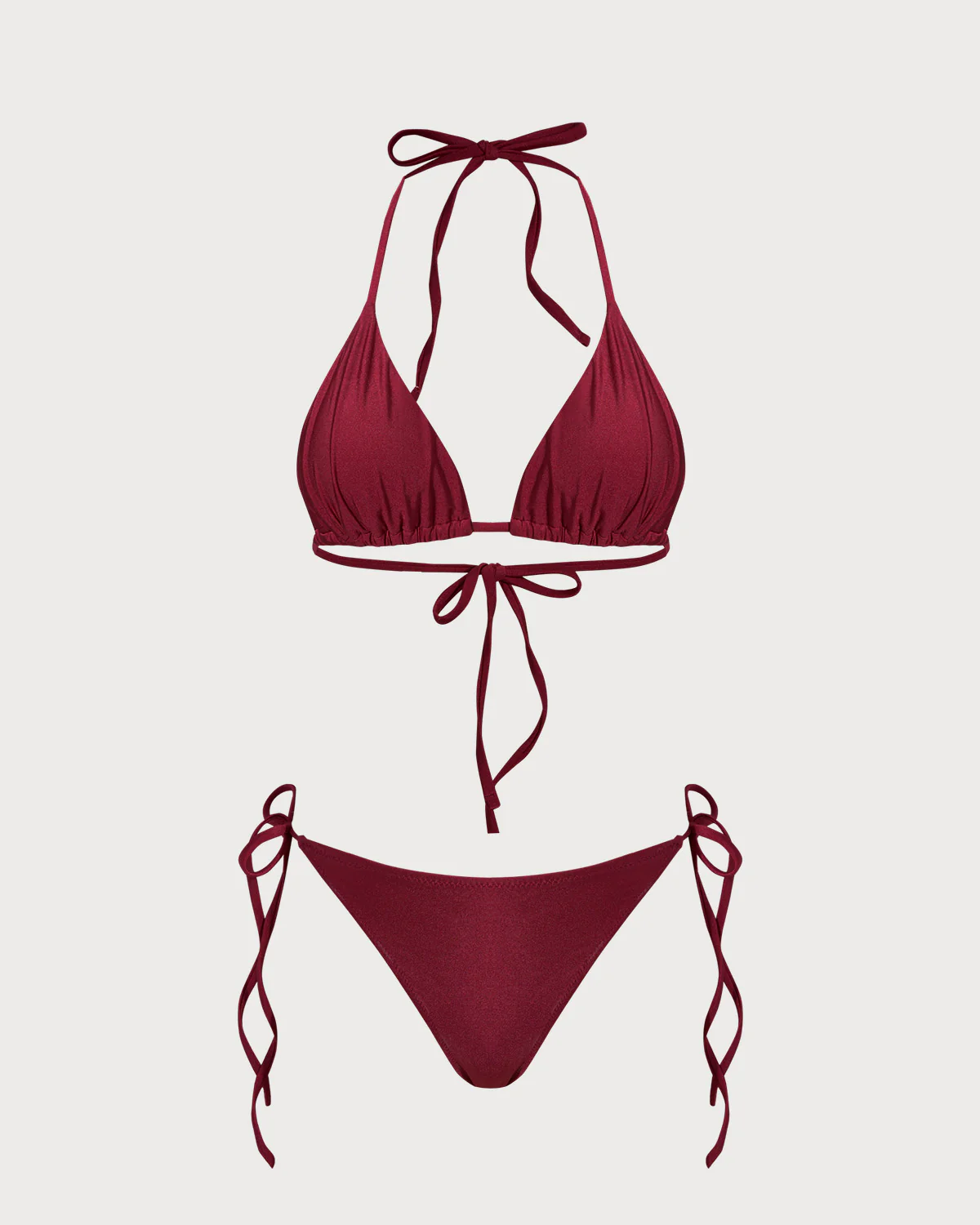 Red Triangle Drawstring Bikini Set - Image 4