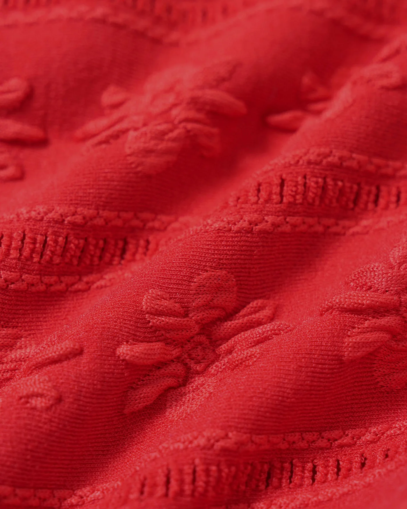 Red U Neck Textured Bikini Set - Image 4