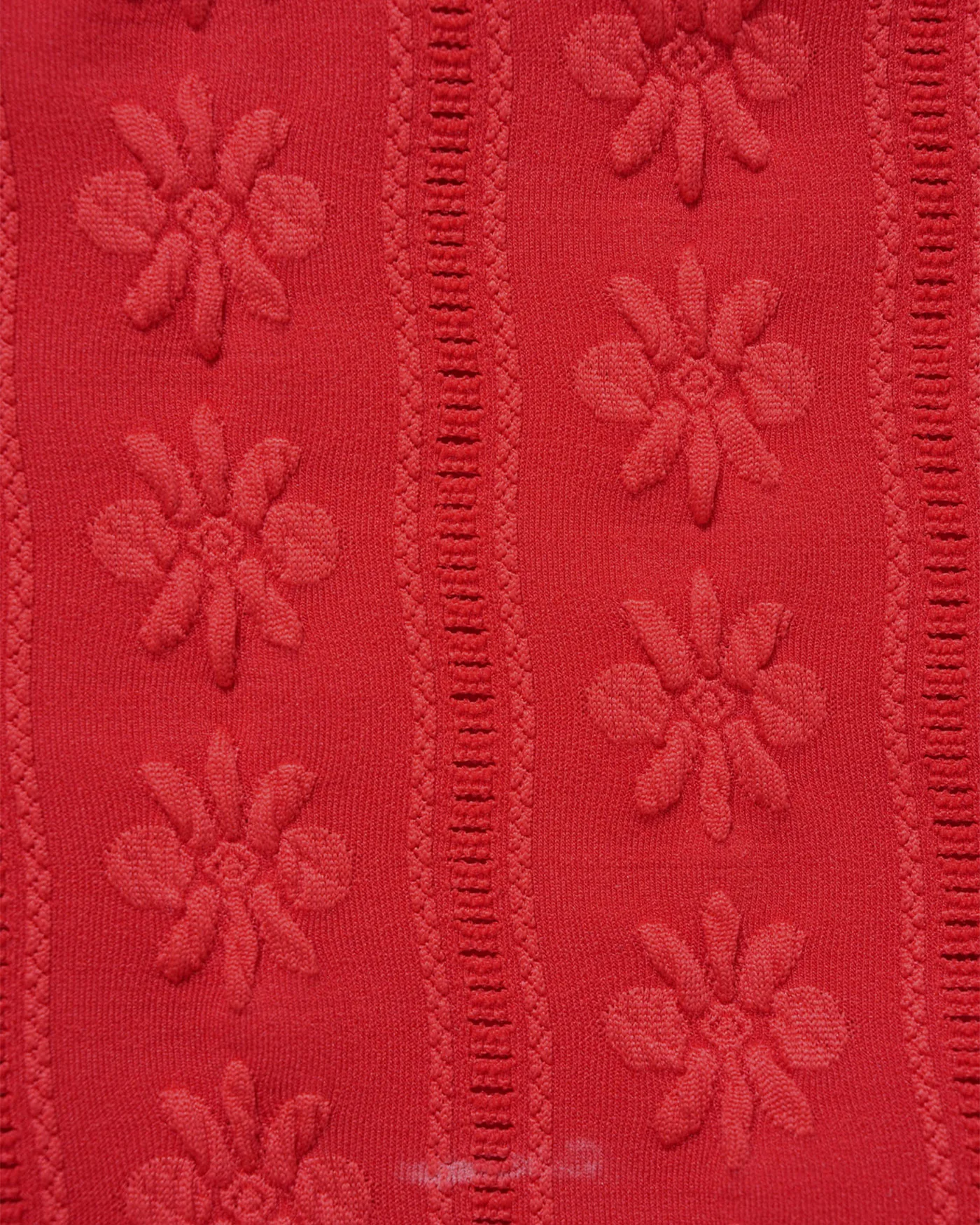 Red U Neck Textured Bikini Set - Image 5