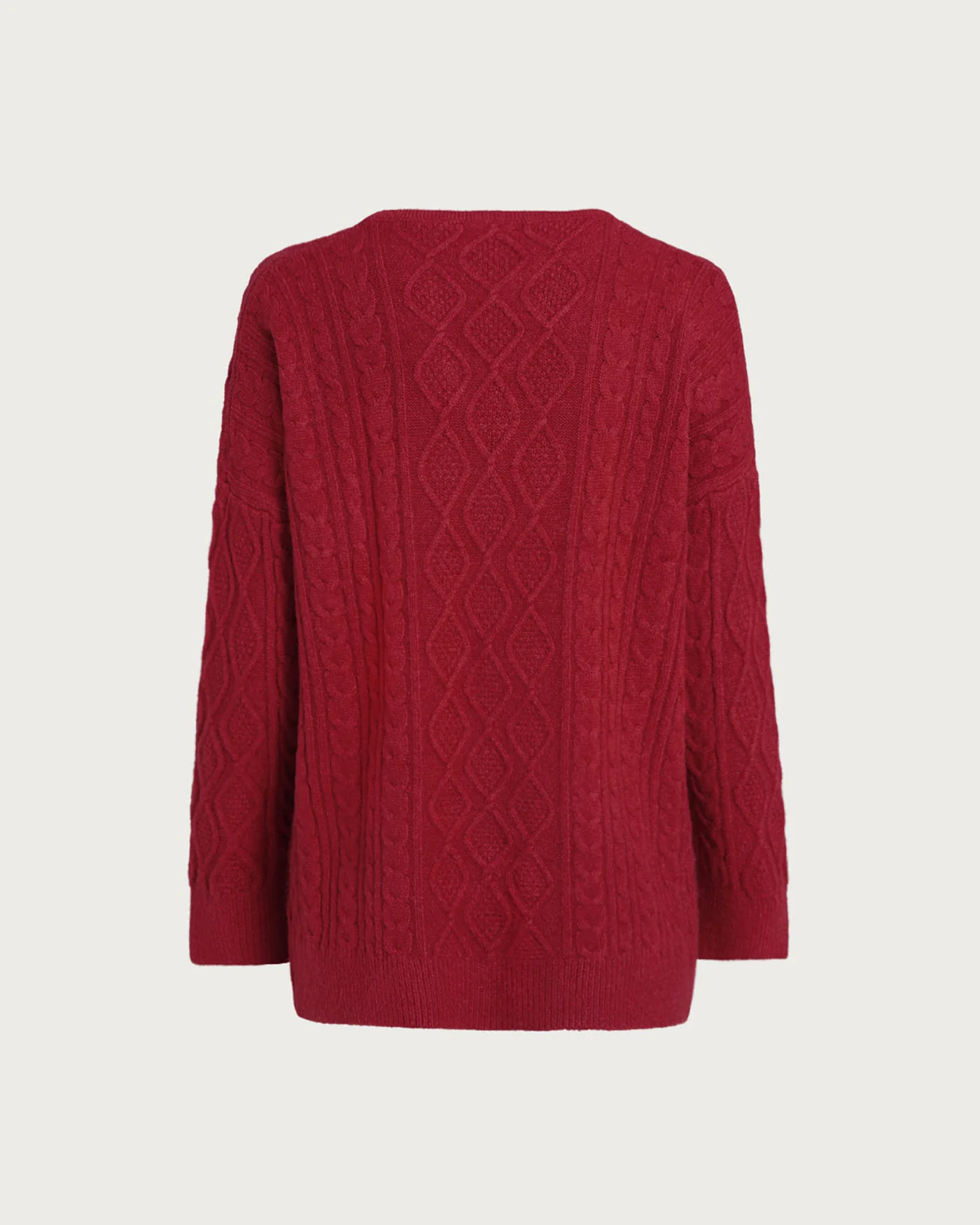 Red V Neck Knit Sweater - Image 2