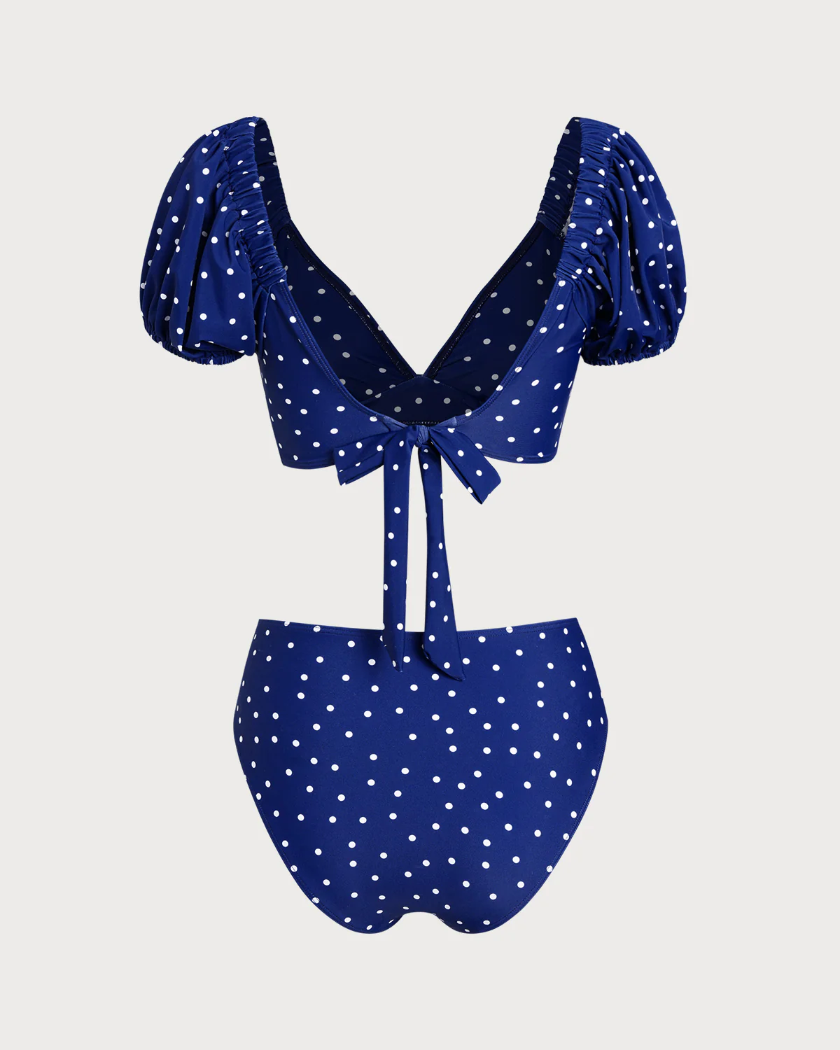 Royal Blue Polka Dot Bikini Set - Image 3