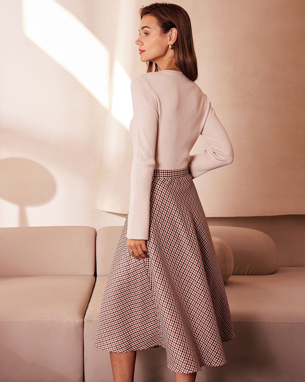 The Apricot Round Neck Button Up Knit Top - Image 6