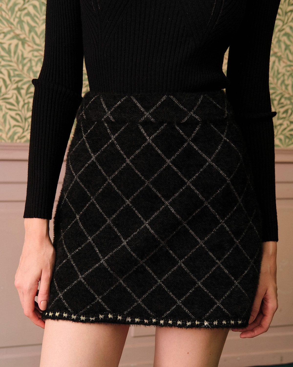 The Argyle Cardigan And Mini Skirt Set - Image 3