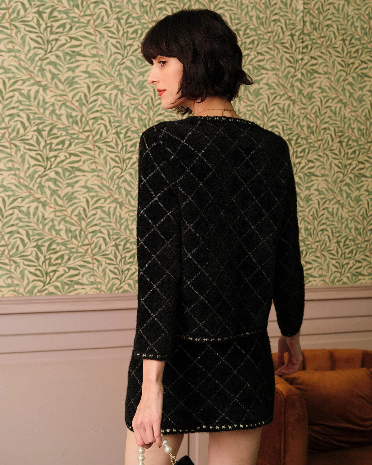 The Argyle Cardigan And Mini Skirt Set - Image 6