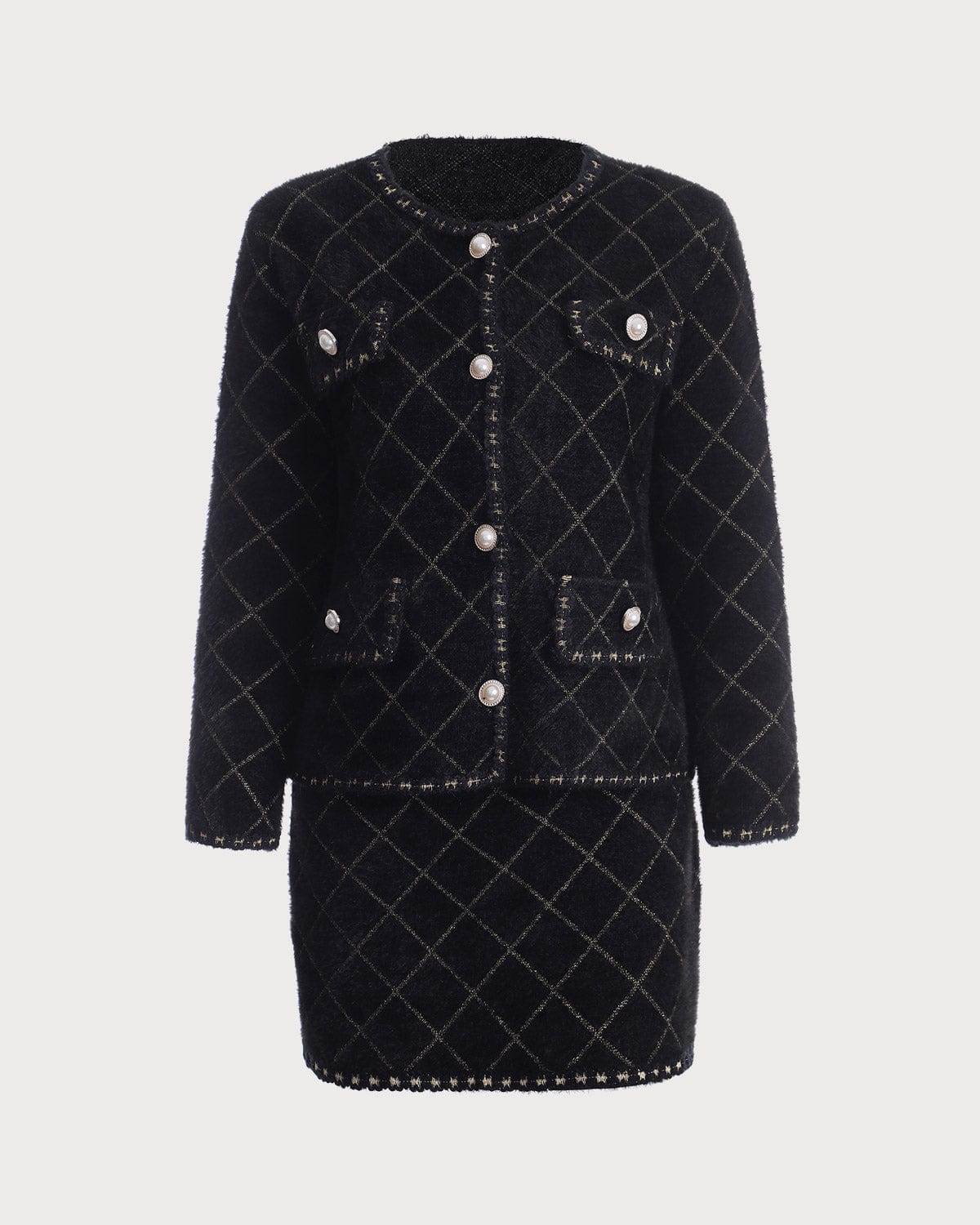 The Argyle Cardigan And Mini Skirt Set - Image 7