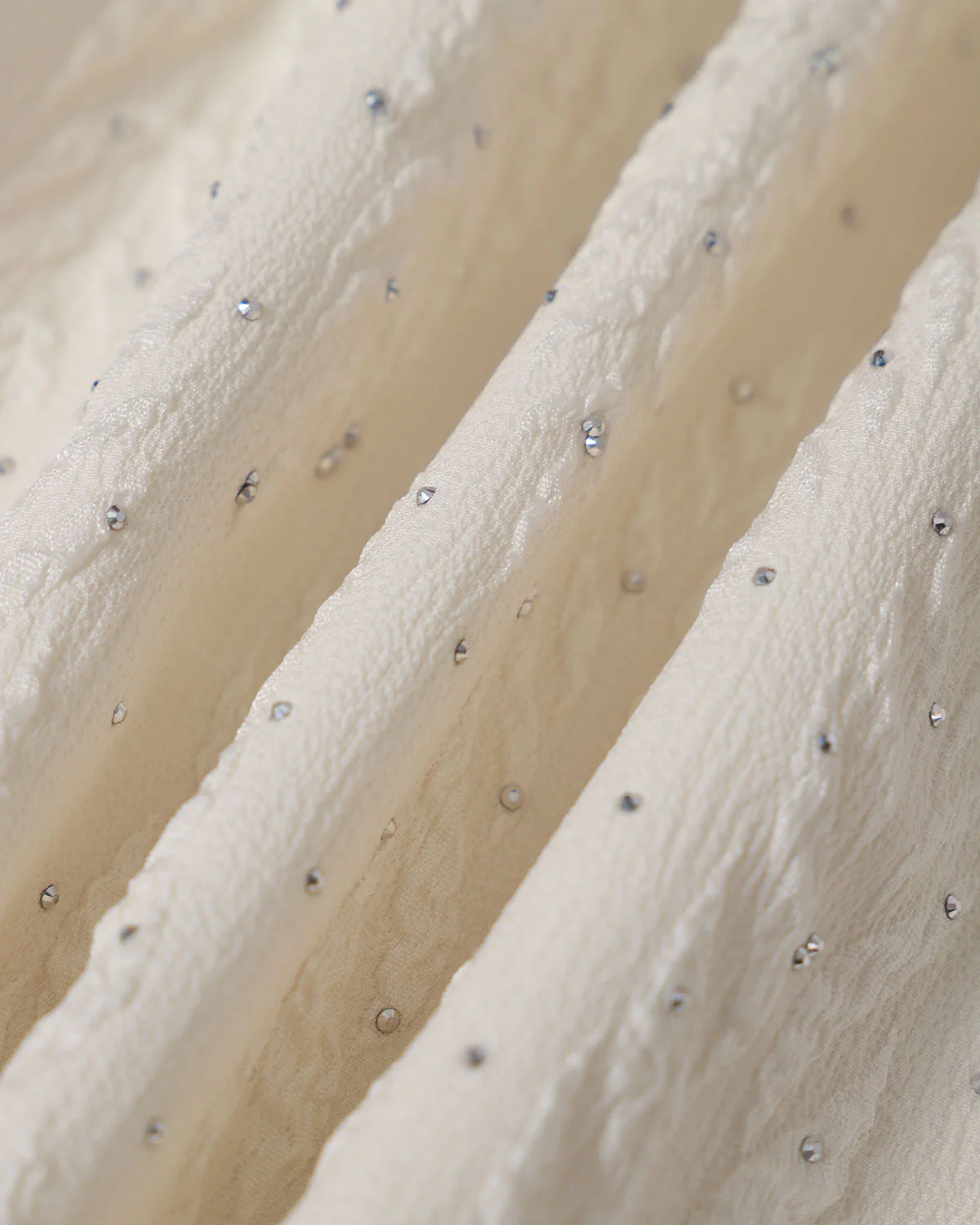The Beige Boat Neck Textured Mini Dress - Image 7