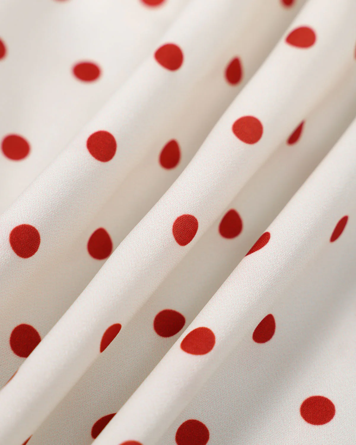 The Beige V Neck Polka Dot Button Midi Dress - Image 10