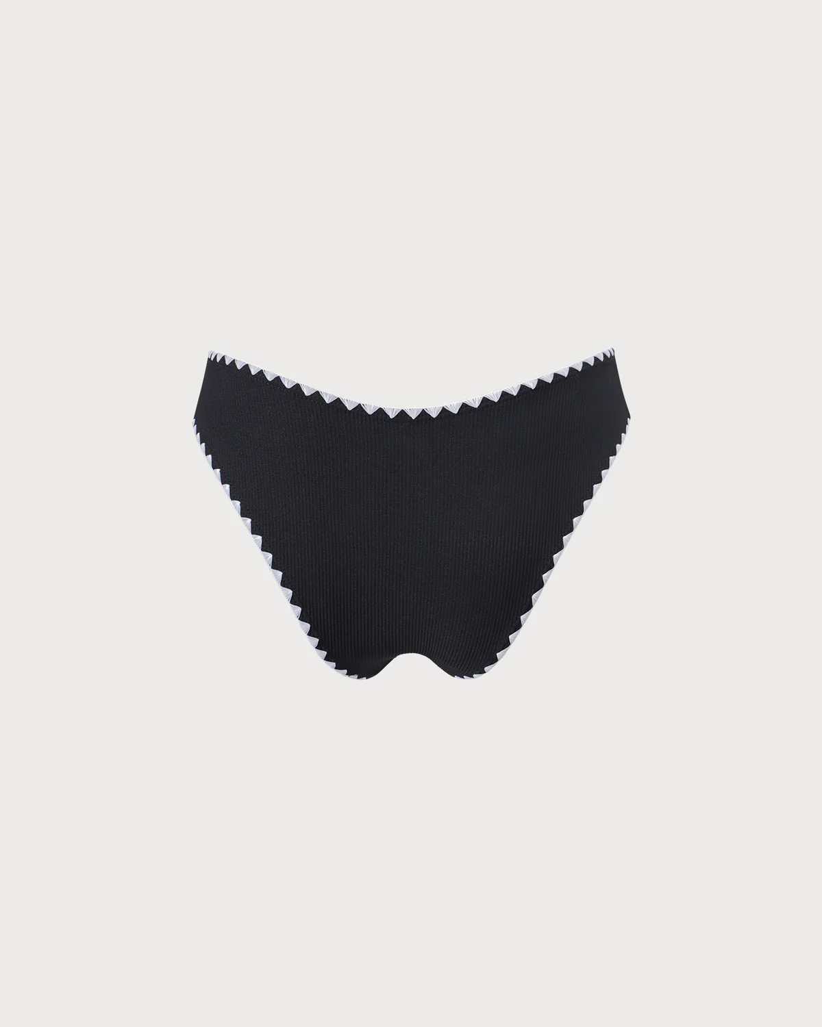 The Black Contrast Ribbed Bikini Bottom - Image 7