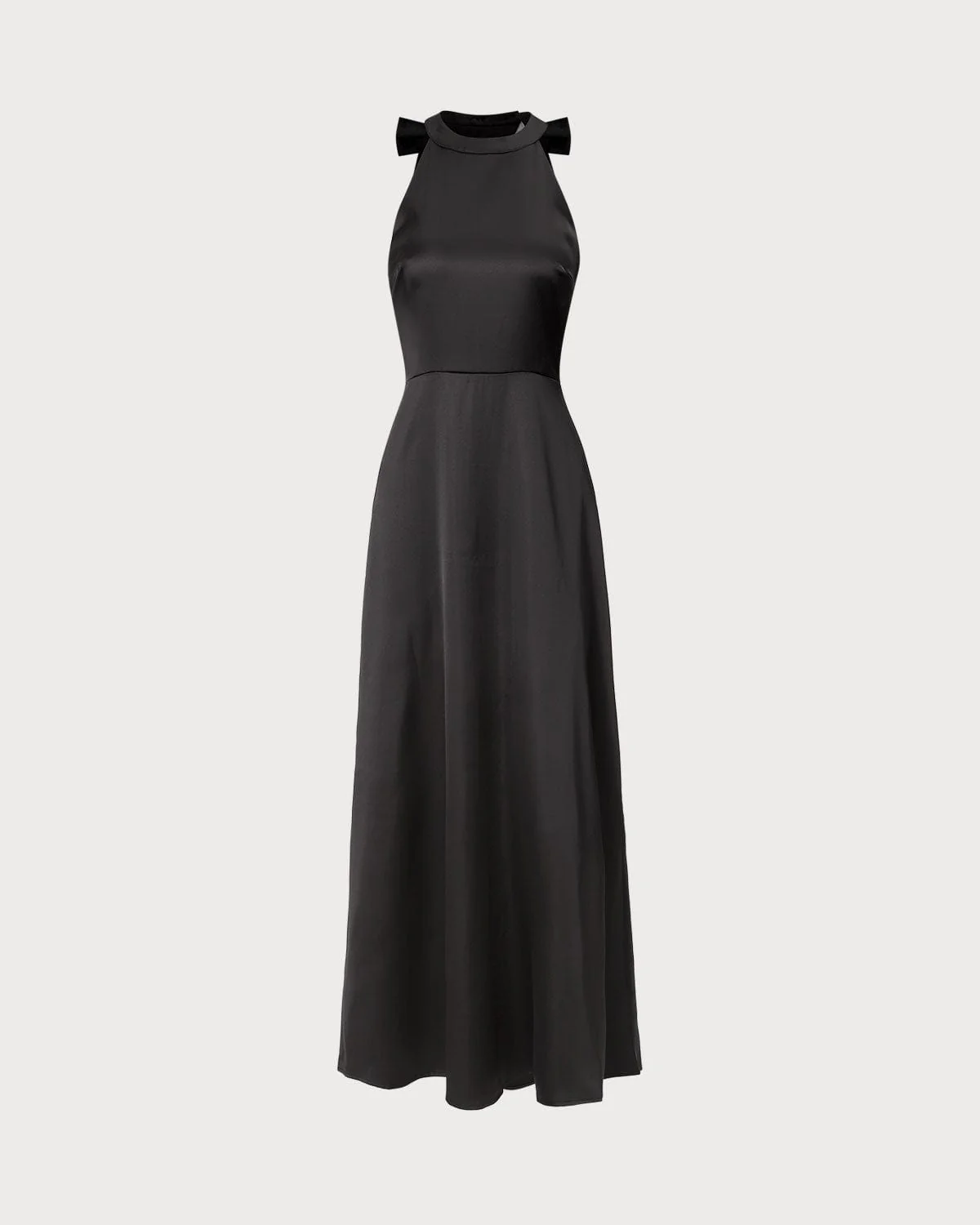The Black Halter Bowknot Cutout Maxi Dress - Image 8