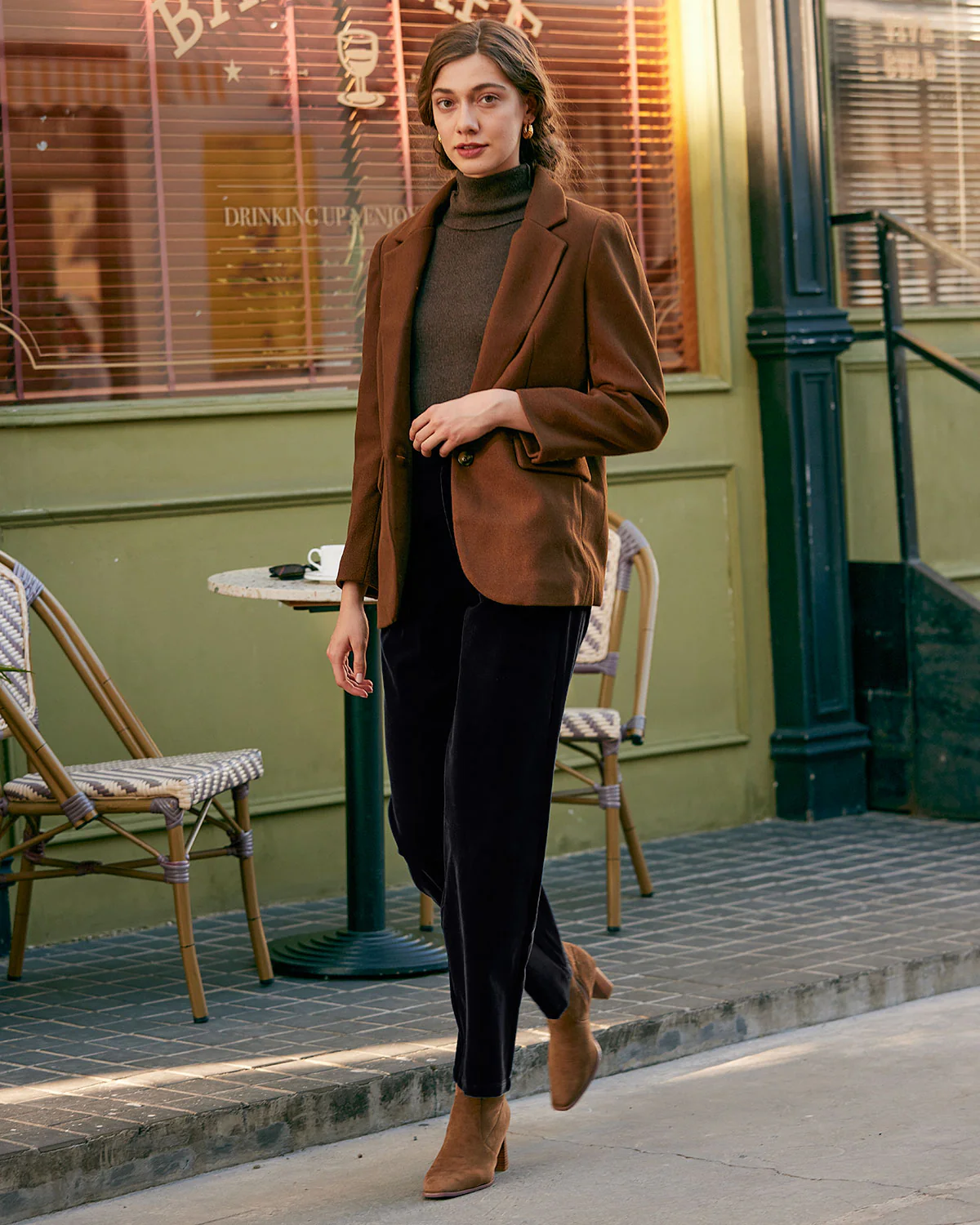 Black High Waisted Pleated Wide Leg Pants - Image 3