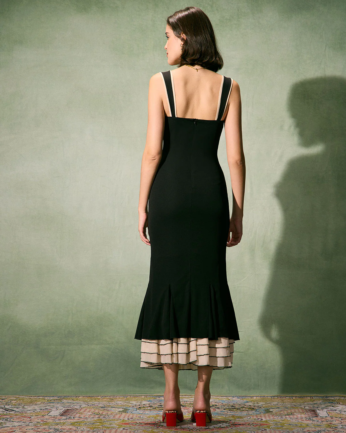 The Black Sweetheart Neck Bodycon Slip Maxi Dress - Image 6