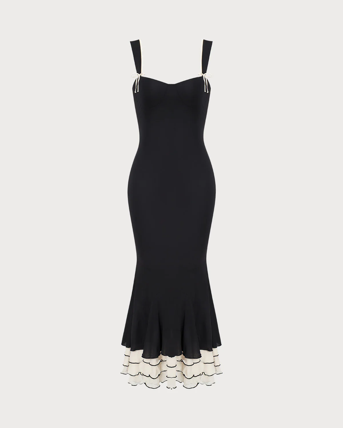 The Black Sweetheart Neck Bodycon Slip Maxi Dress - Image 7